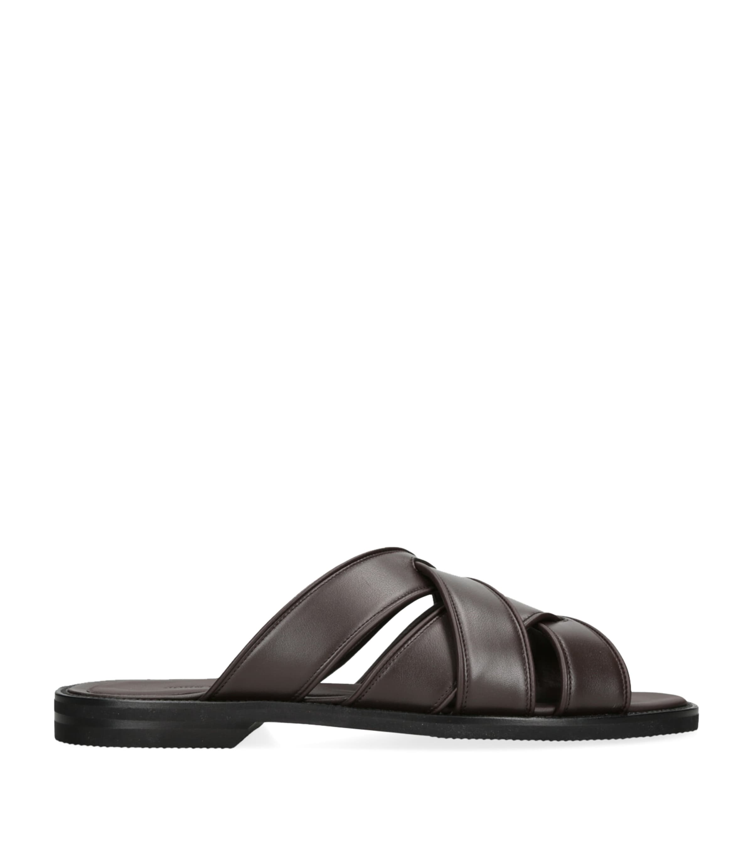 John Lobb Leather Salt Sandals In Brown