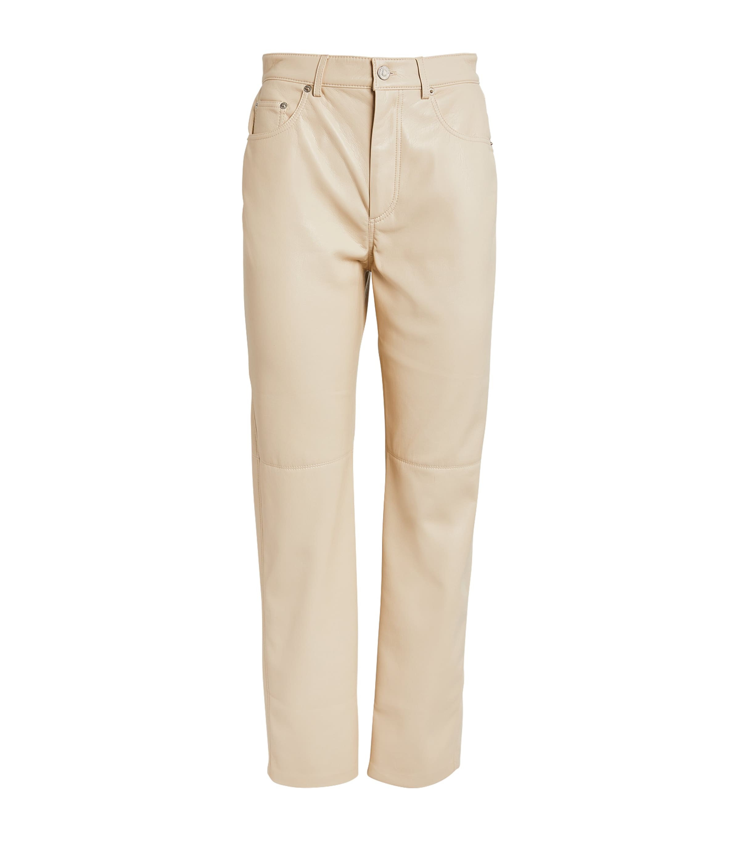 Shop Nanushka Faux-leather Vinni Trousers In Neutral