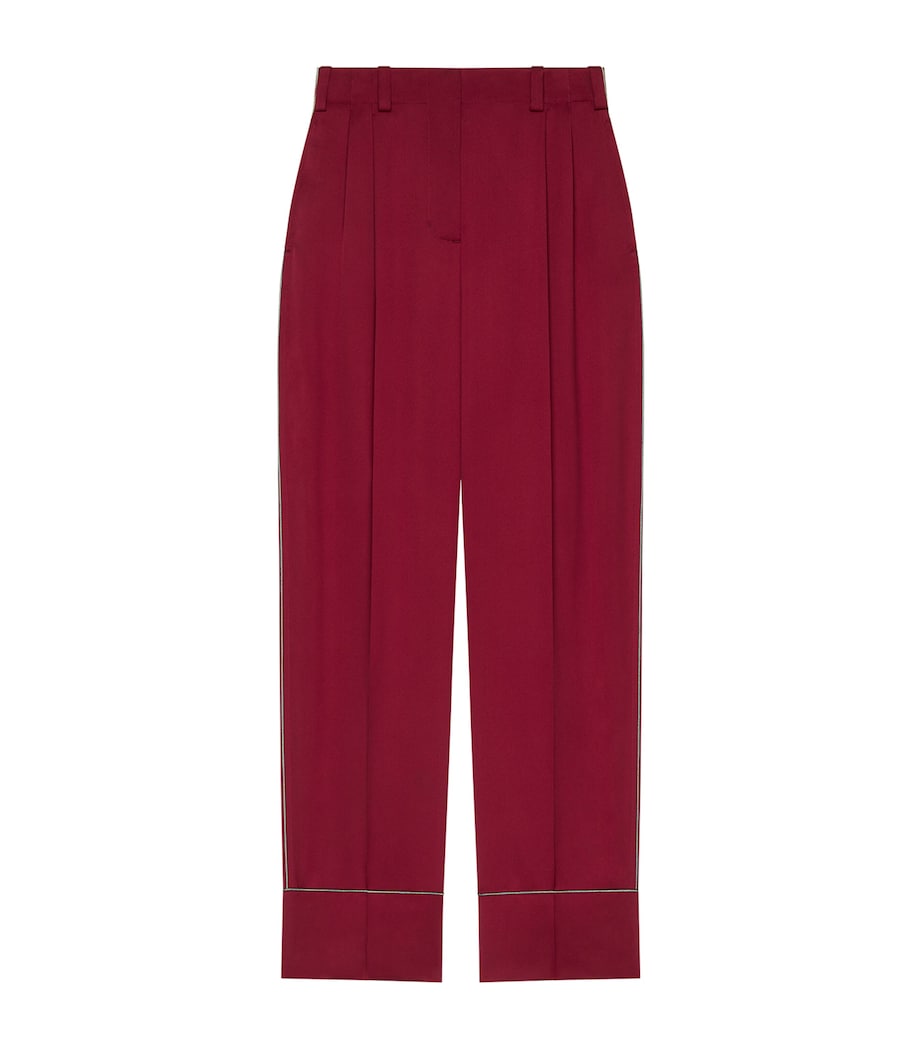 Givenchy Womens Silk Pleated Trousers Red Cherry Image 1