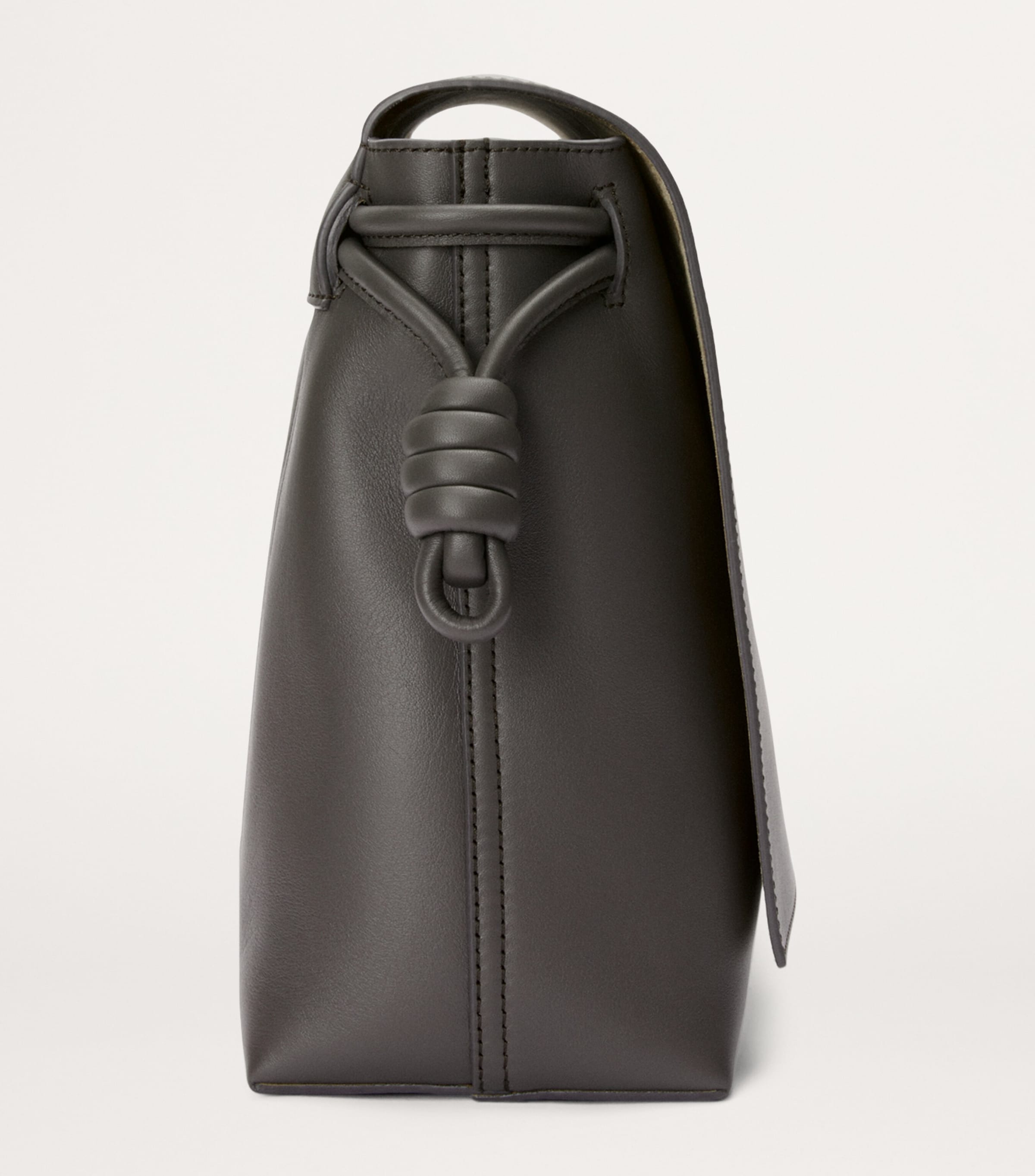 Leather Flamenco Satchel DARK GREY Image 4