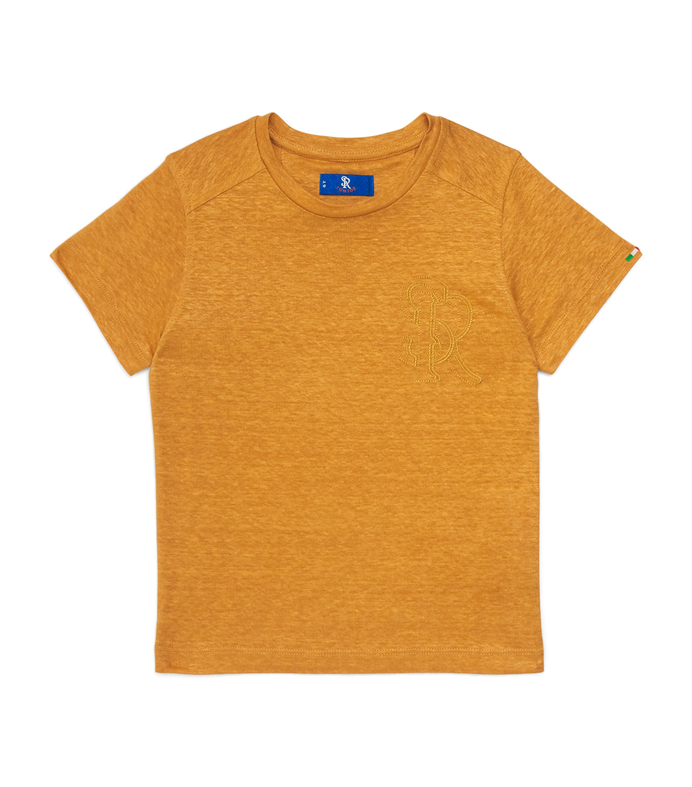 Stefano Ricci Kids Linen Embroidered Monogram T-Shirt (4-16 Years) Image 1