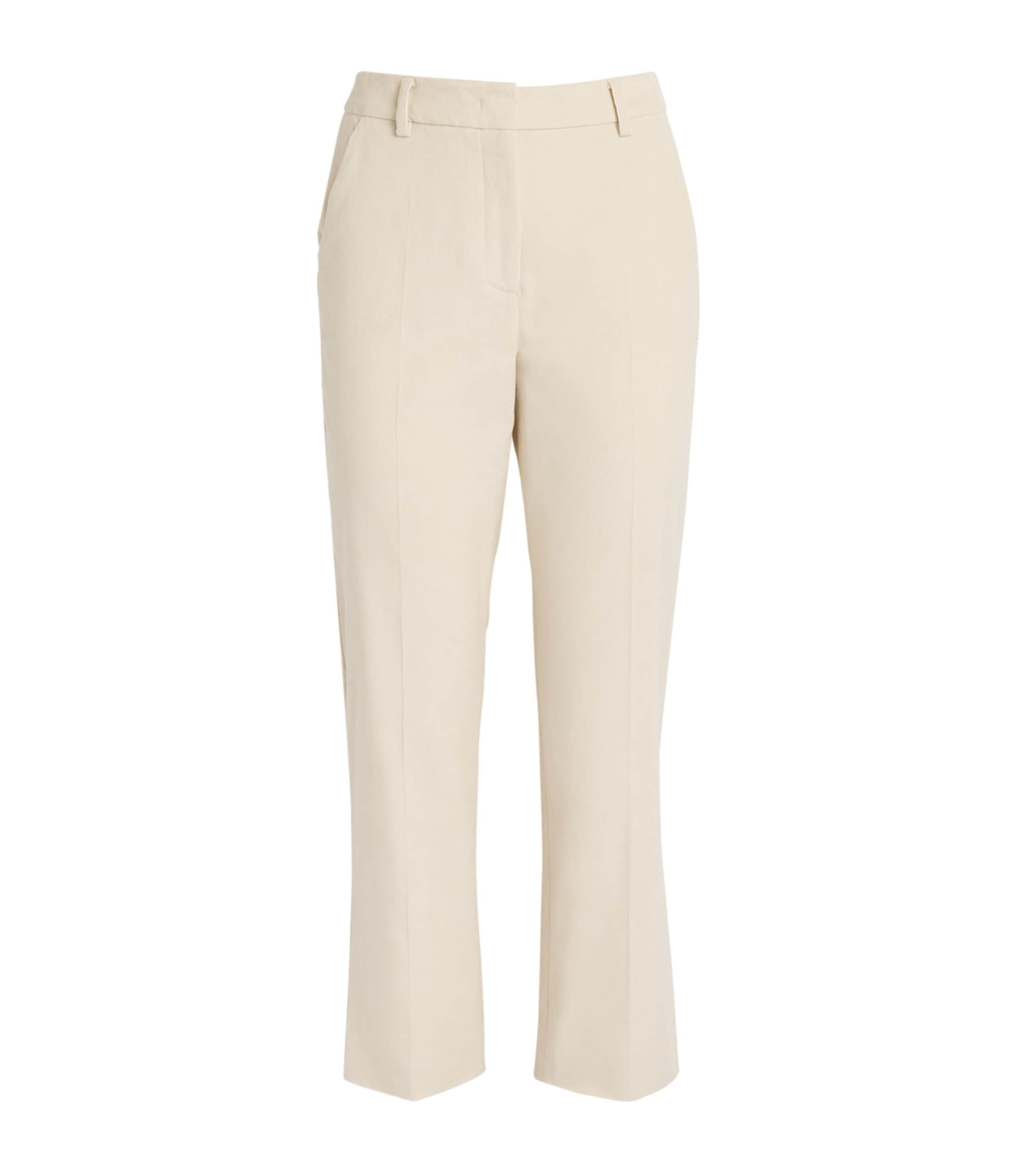 Weekend Max Mara Corduroy Straight Trousers In White