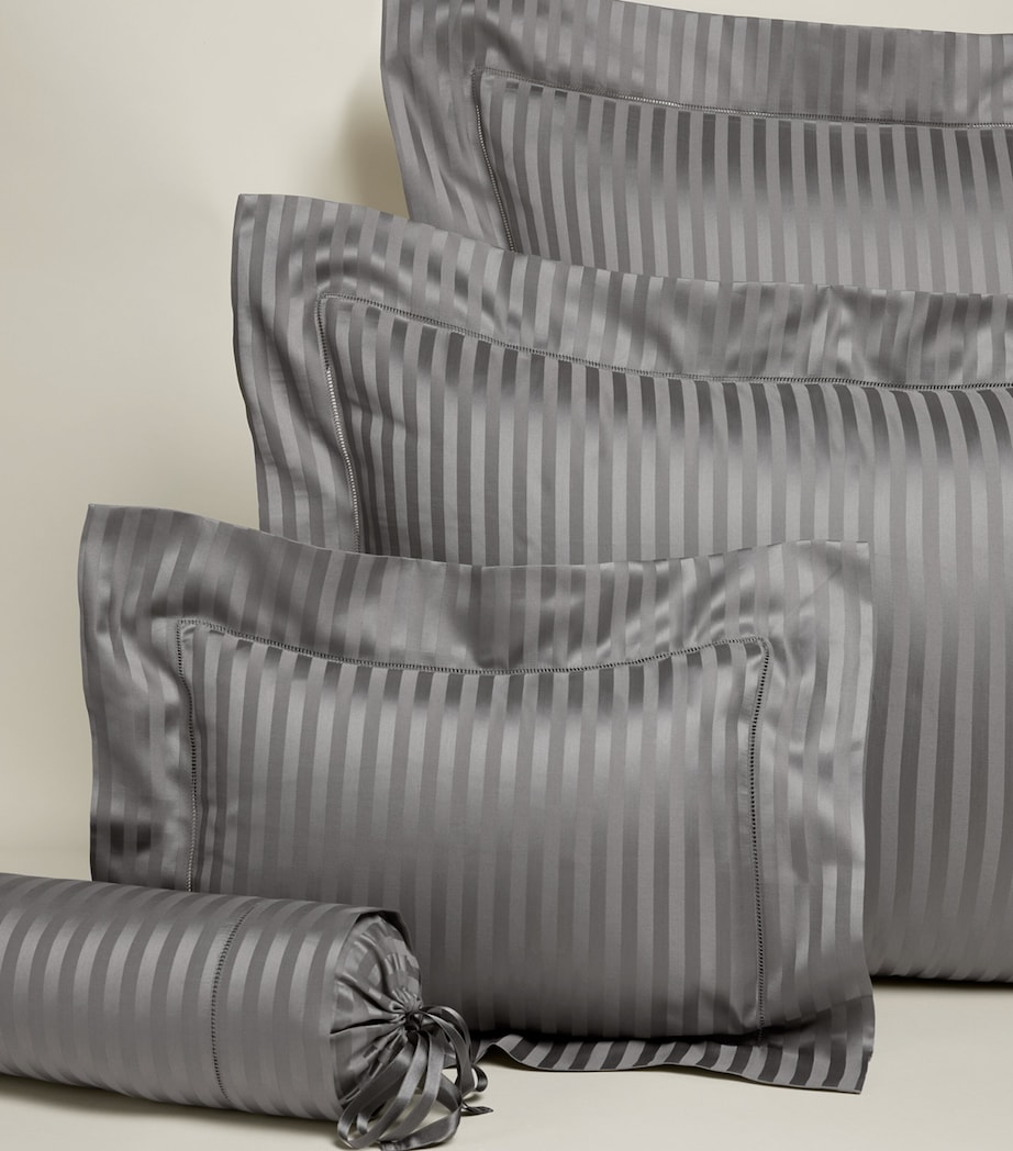 Raso Rigato Square Oxford Pillowcase (65cm x 65cm) CHARCOAL Image 2