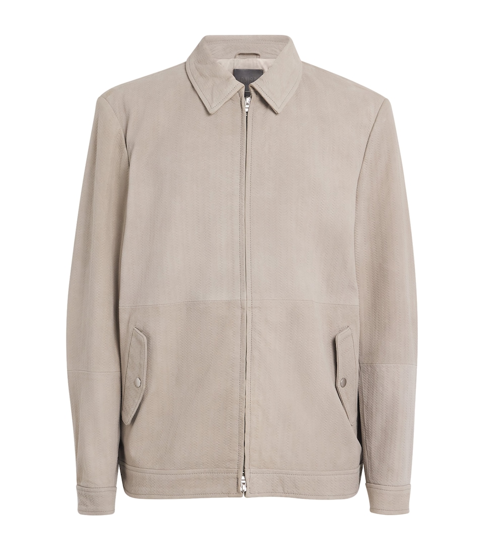 PAIGE Suede Bomber Jacket Sandstone