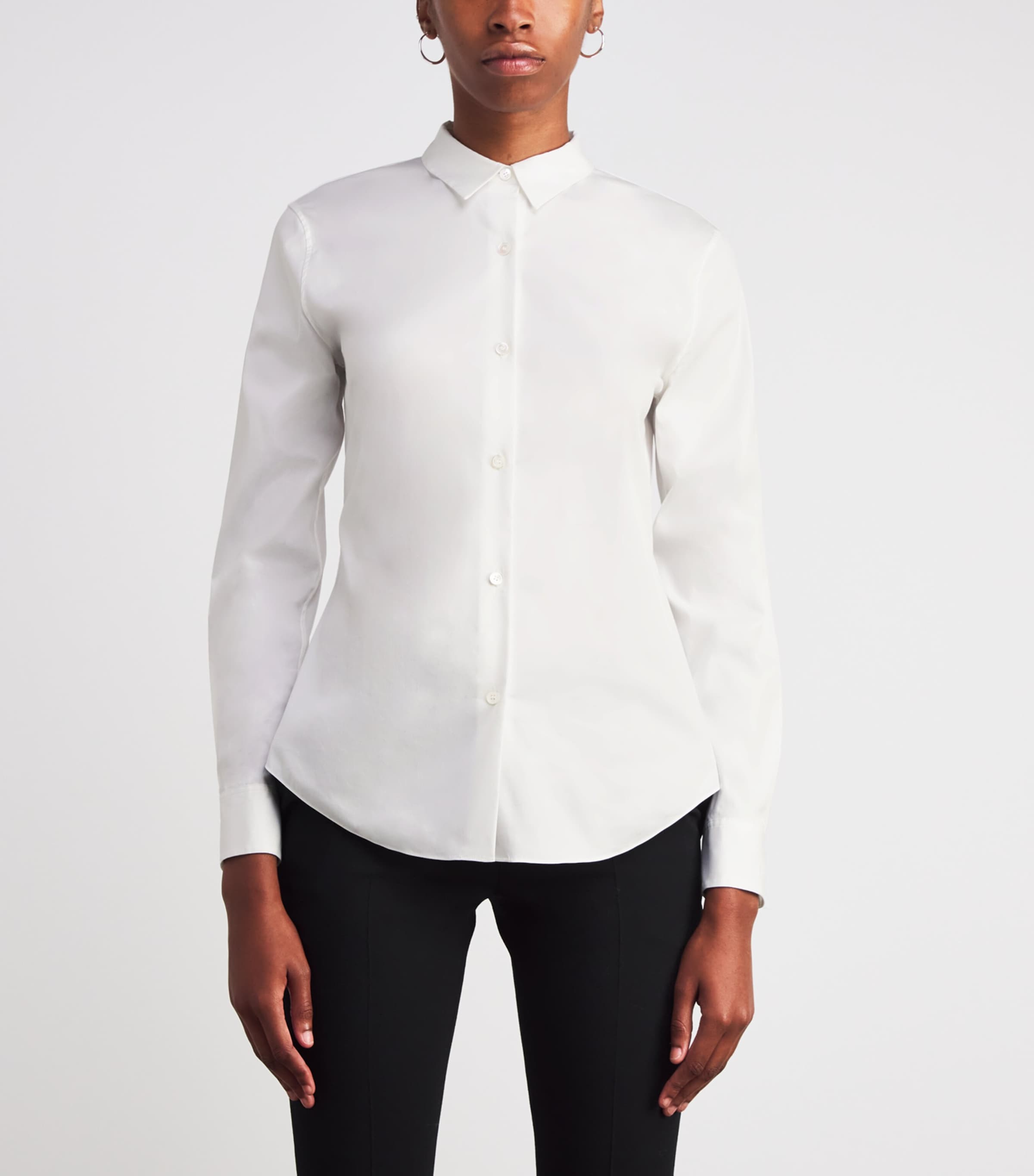 Cotton-Blend Tenia Shirt 100 WHITE Image 3