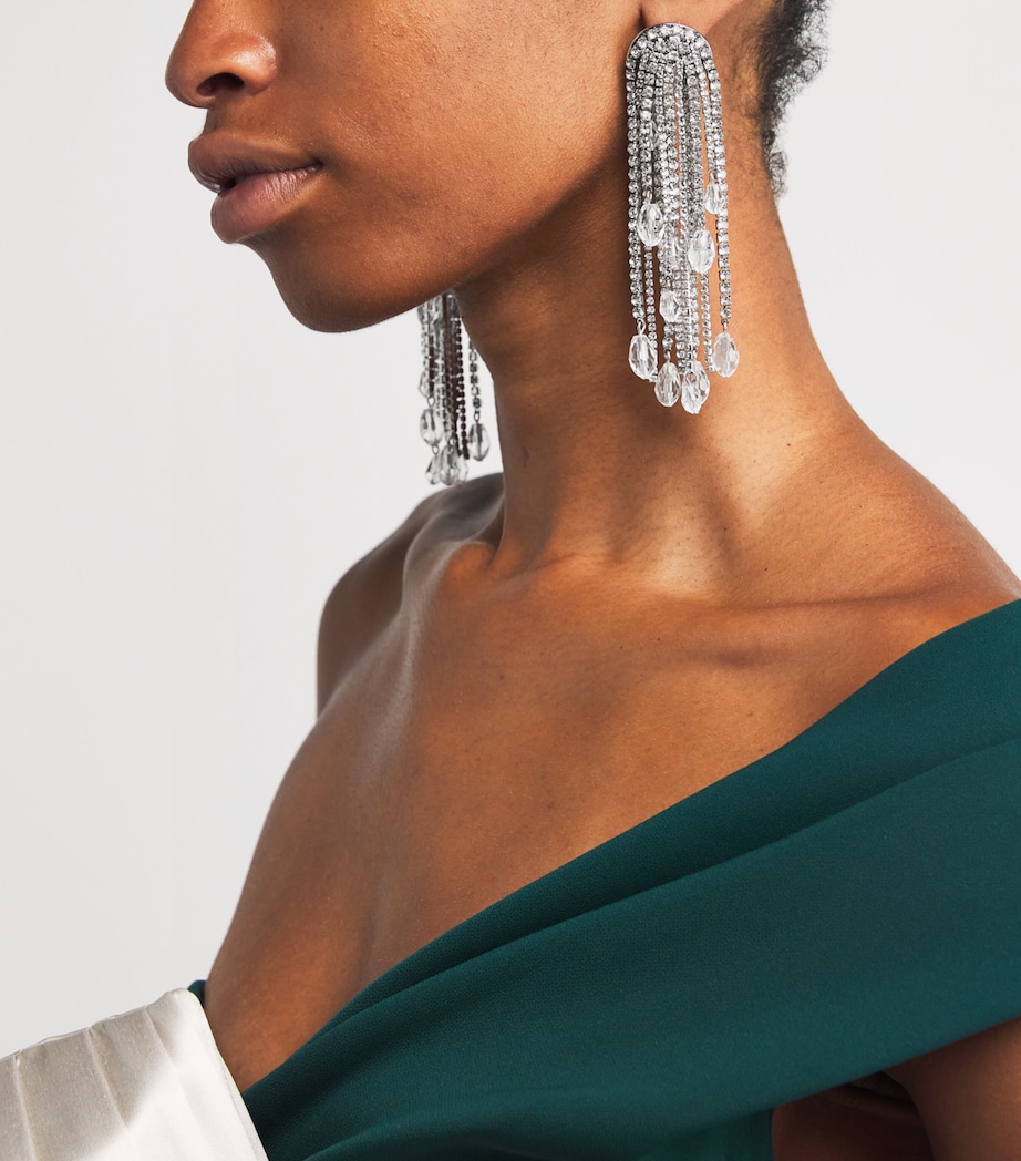 Crystal Tassel Earrings 904 SILVER Image 5