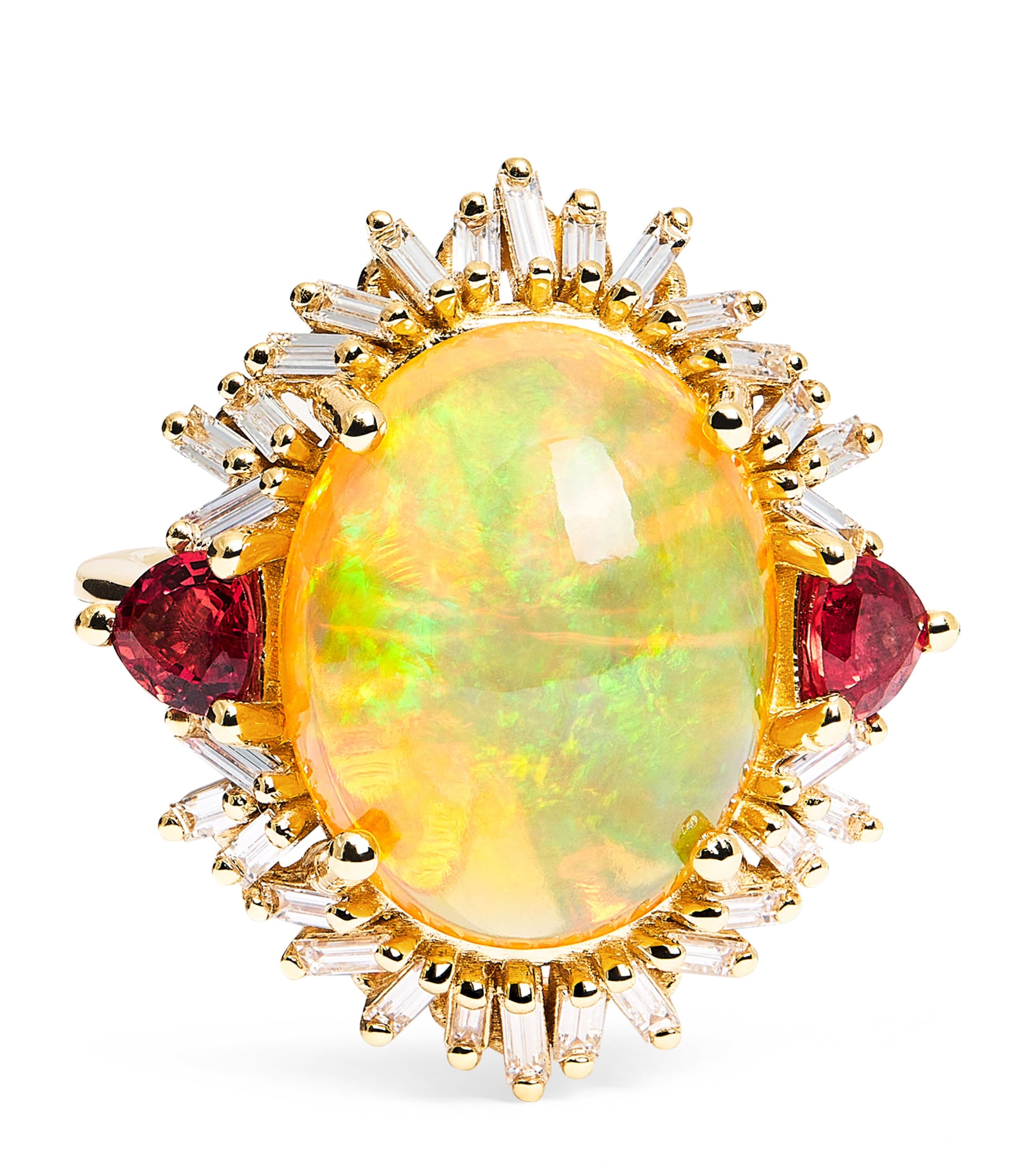 Suzanne Kalan Yellow Gold, Diamond, Sapphire and Opal One of a Kind Oval Portrait Ring Yg/opal/ms Image 1