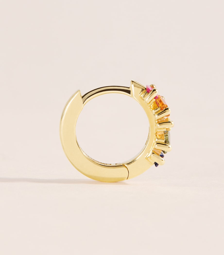Suzanne Kalan Yellow Gold and Rainbow Sapphire Bold Huggie Earrings Yg/rs Image 3