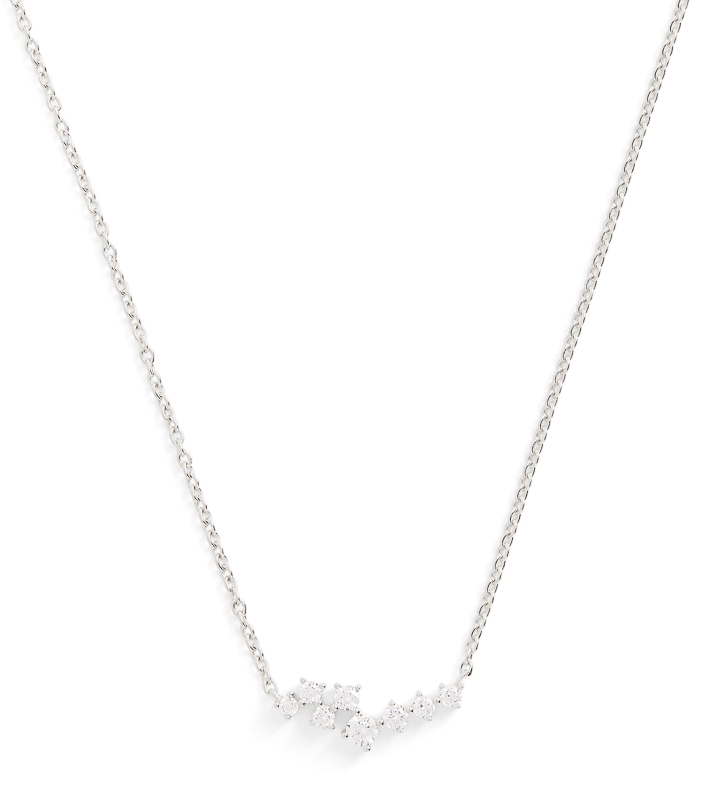 Astrid & Miyu Rhodium-plated Silver Crystal Scatter Necklace