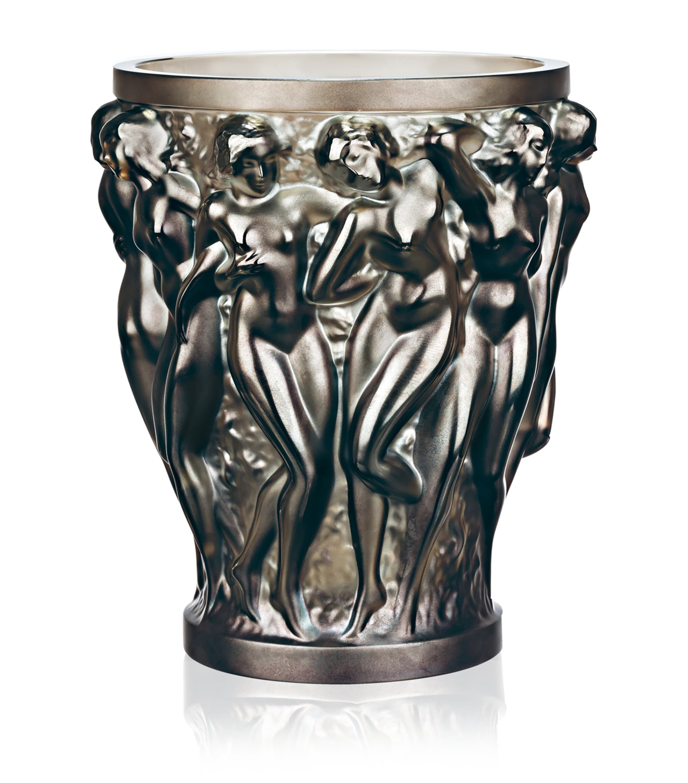 Shop Lalique Bacchantes Bronze Vase In Brown