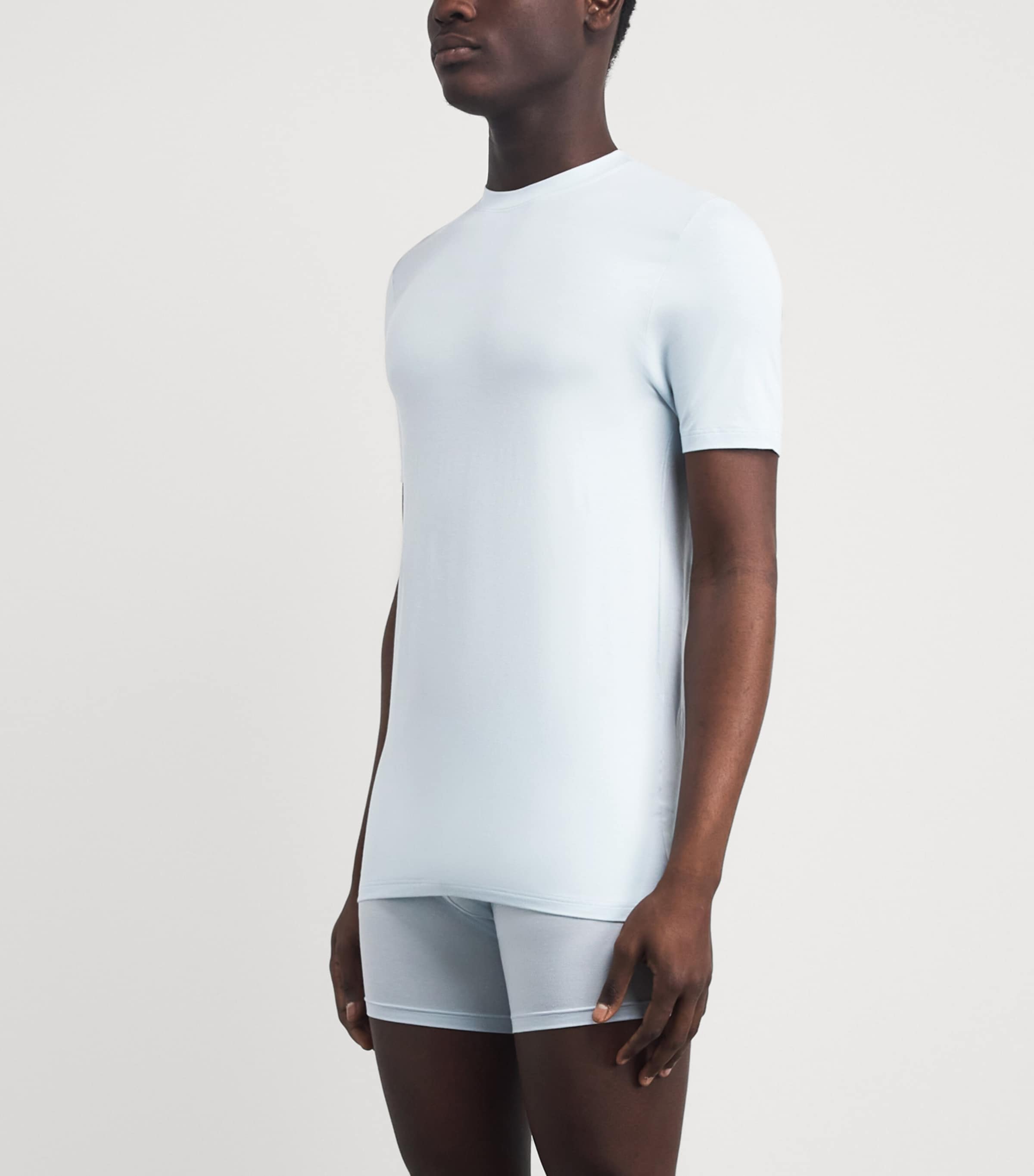 Zimmerli Mens Stretch-Modal Pureness T-Shirt Sky Blue Image 2