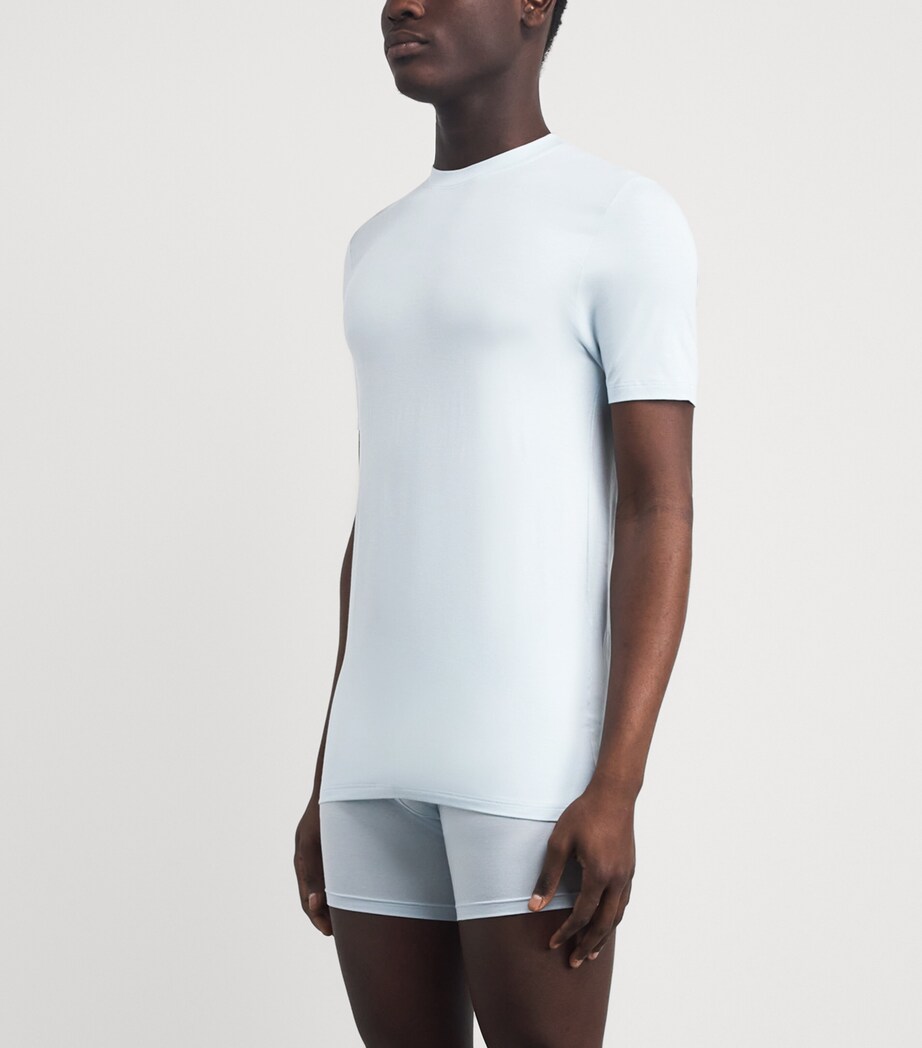 Zimmerli Mens Stretch-Modal Pureness T-Shirt Sky Blue Image 2