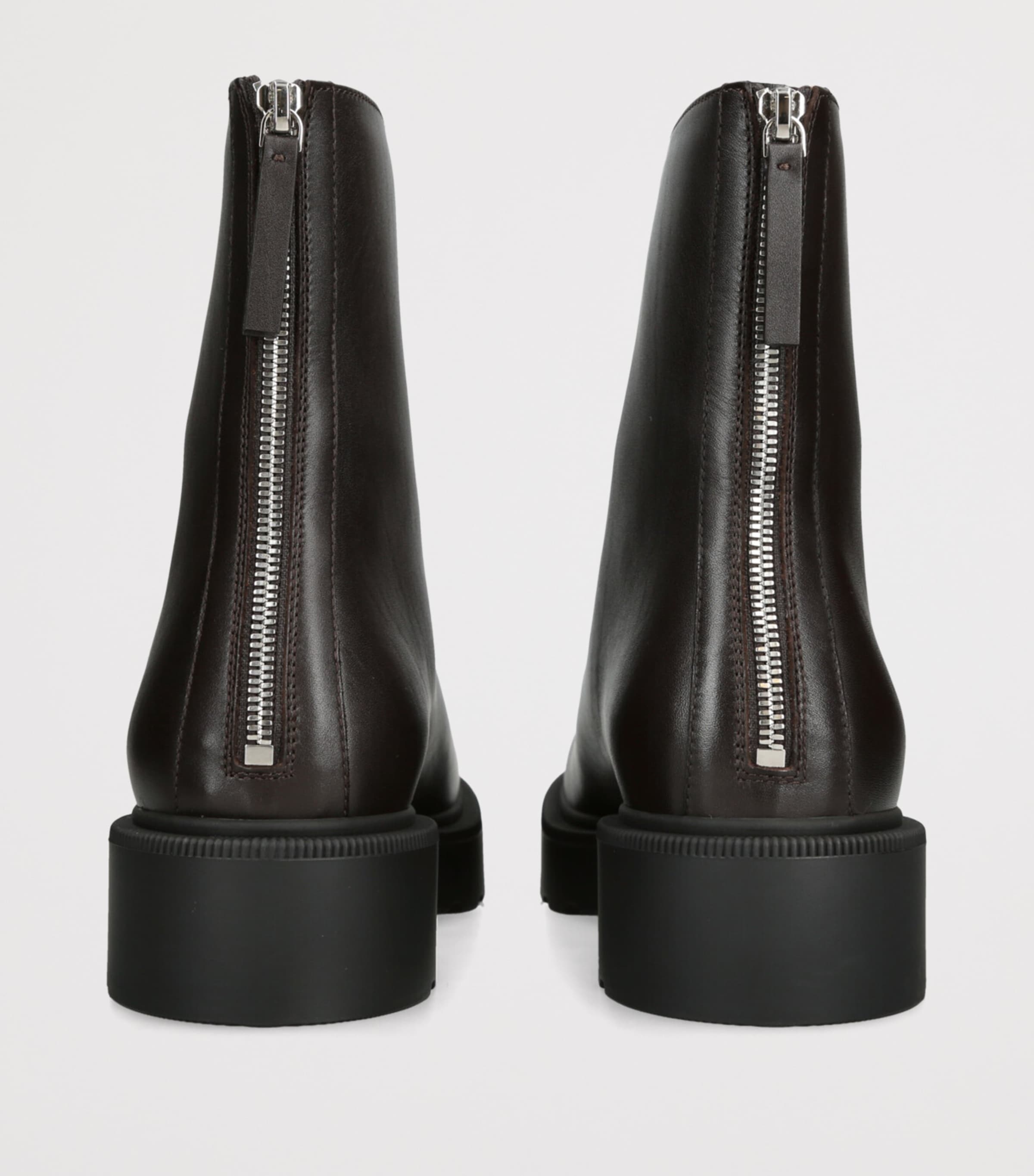 Nobilis Fast Leather Ankle Boots DARK BROWN Image 2