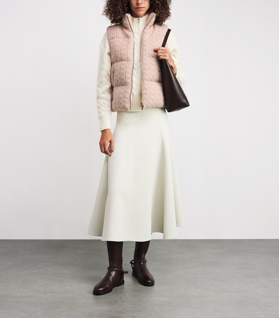 Cashmere Quilted Gilet P06PINK - ROSE' Image 2