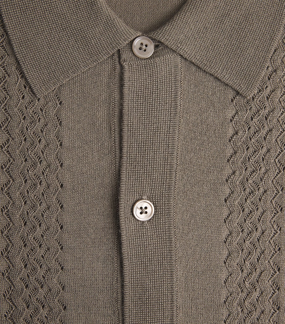 NN.07 Mens Wool-Blend Knitted Polo Shirt Mable Husk Image 6
