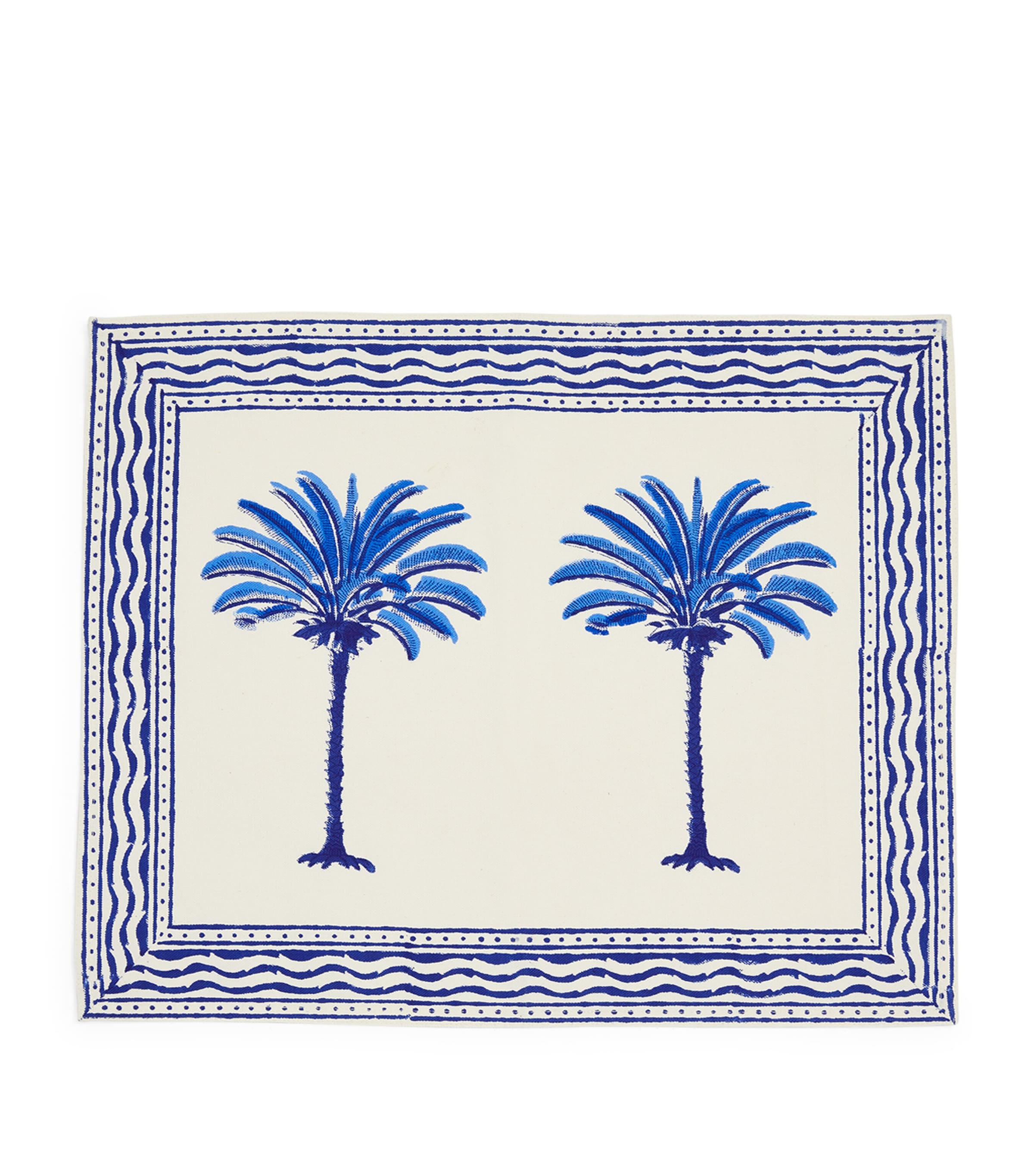 Shop Les-ottomans Palm Tree Placemat In Blue