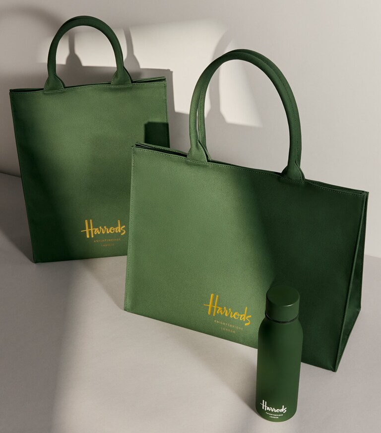Harrods Green Medium Cotton Logo Tote Bag Harrods UK Harrods Green Medium Cotton Logo Tote Bag Harrods UK