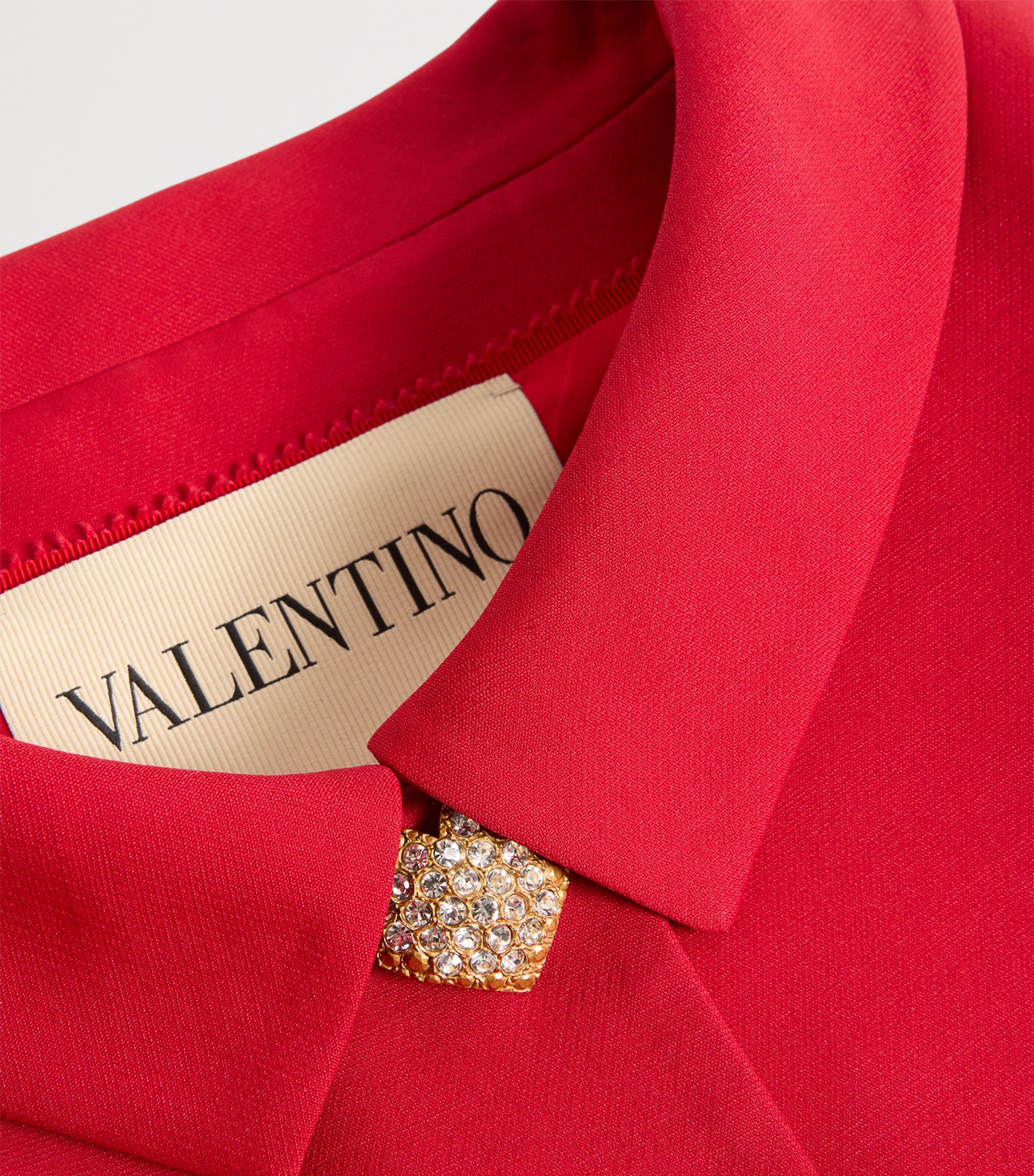 Valentino Red Wool-Silk Embellished Jacket | Harrods US