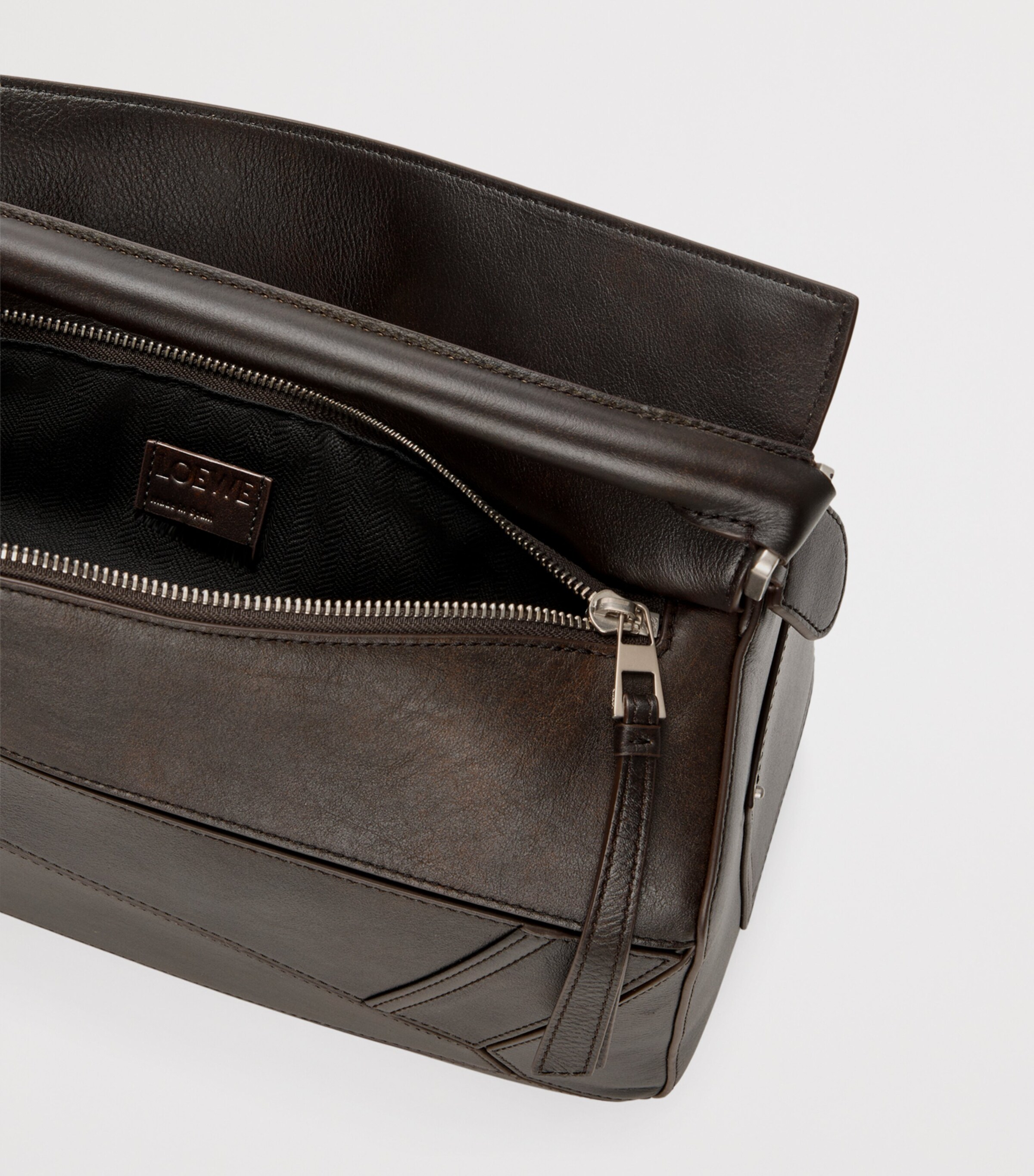 LOEWE Medium Calfskin Puzzle Panta Top-Handle Bag Vintage Brown Image 6