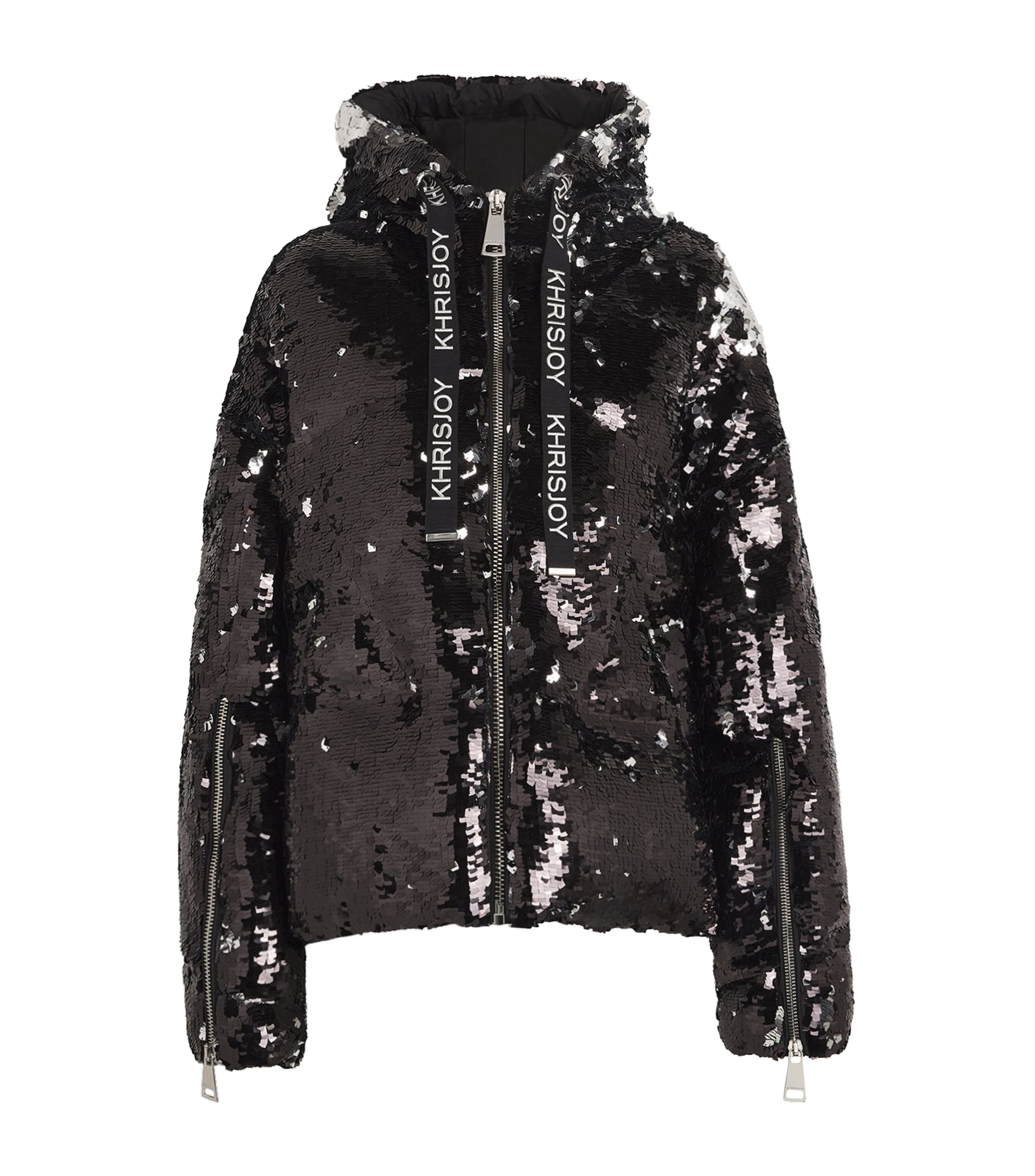 Shop Khrisjoy Down Embellished Khris Puffer Coat In Black