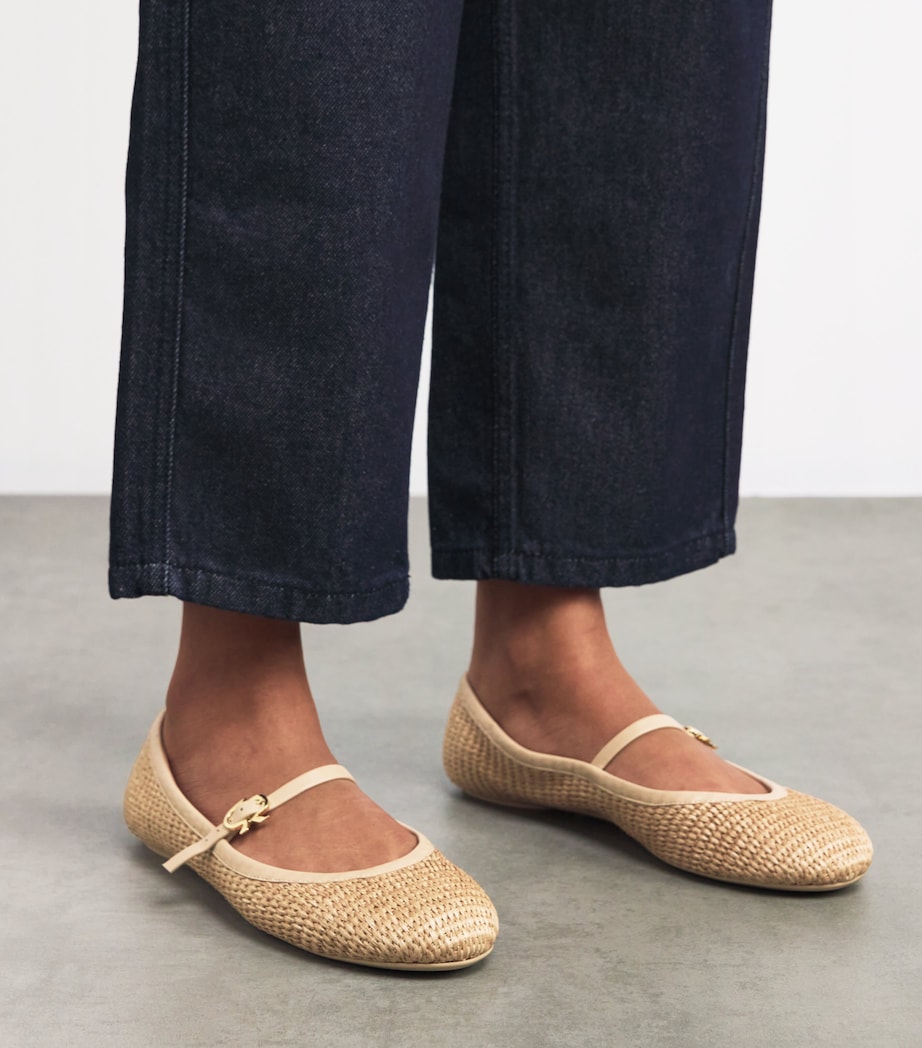Raffia Carla Ballet Flats BEIGE COMB Image 2
