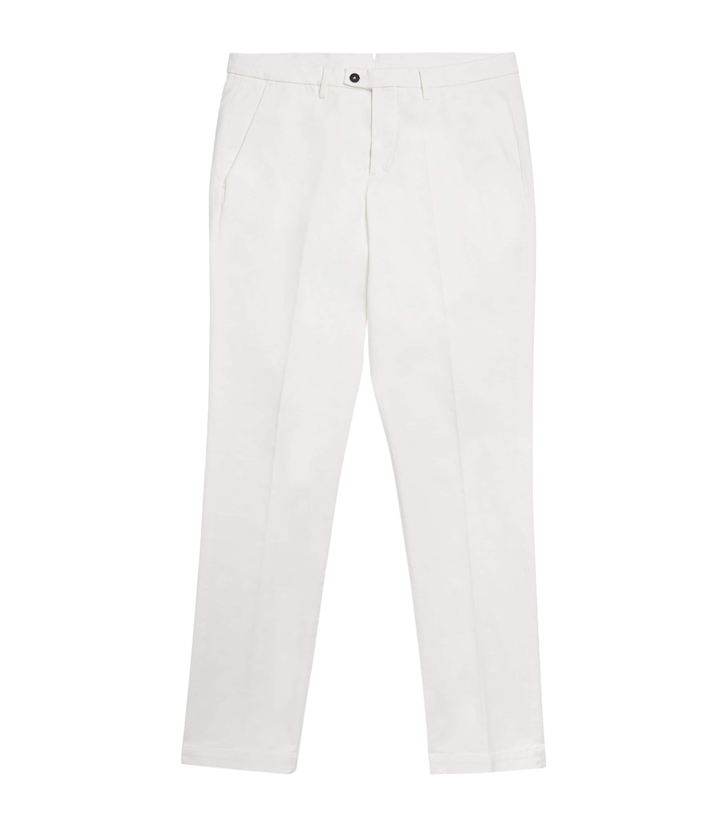 Corneliani Cotton Straight Chinos In White