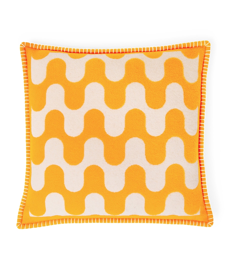 Wool Modernism 003 Cushion (50cm x 50cm) 9E16 - BRIGHT ORANGE Image 1