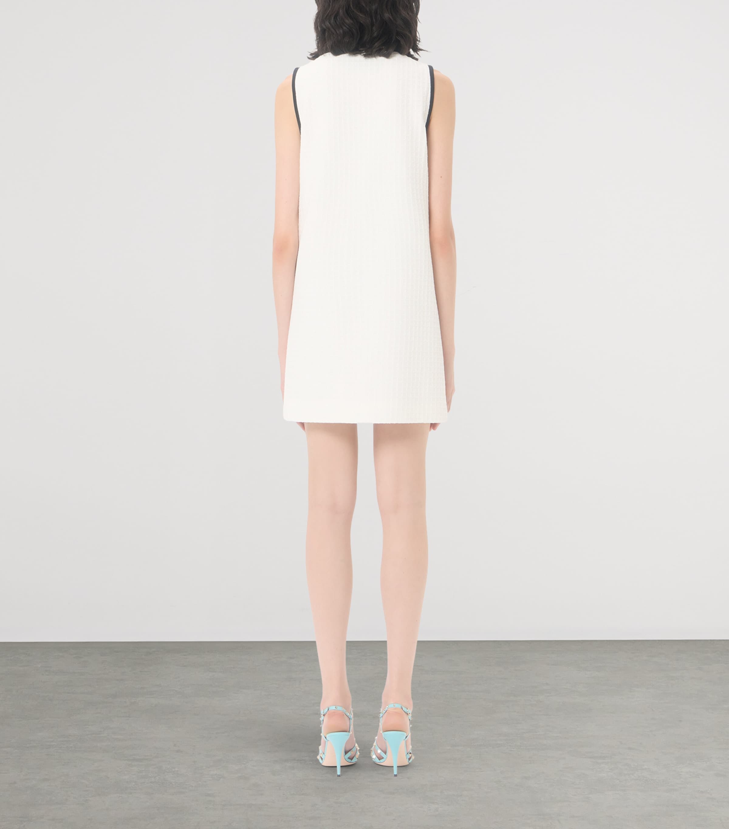 Valentino Womens Cotton Tweed V-Neck Mini Dress Cbj Image 5