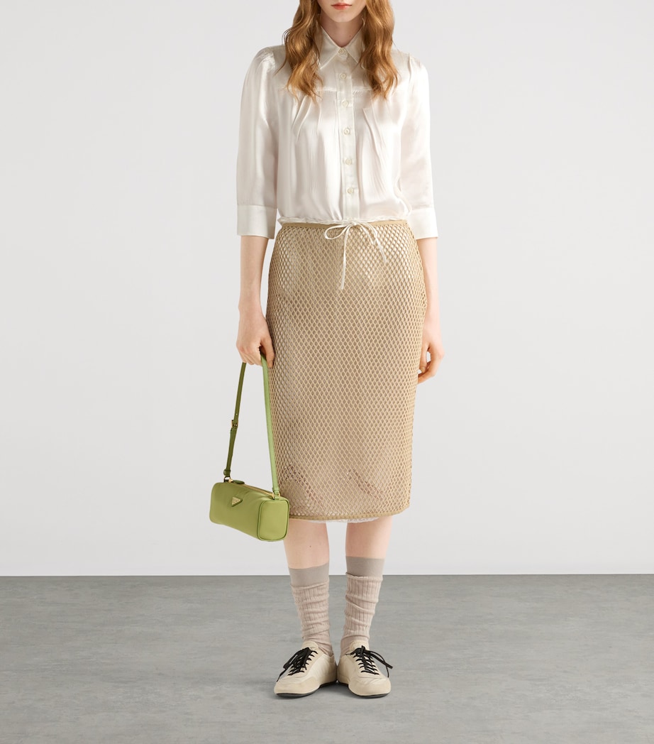 Cotton Mesh Midi Skirt F0065 Image 2