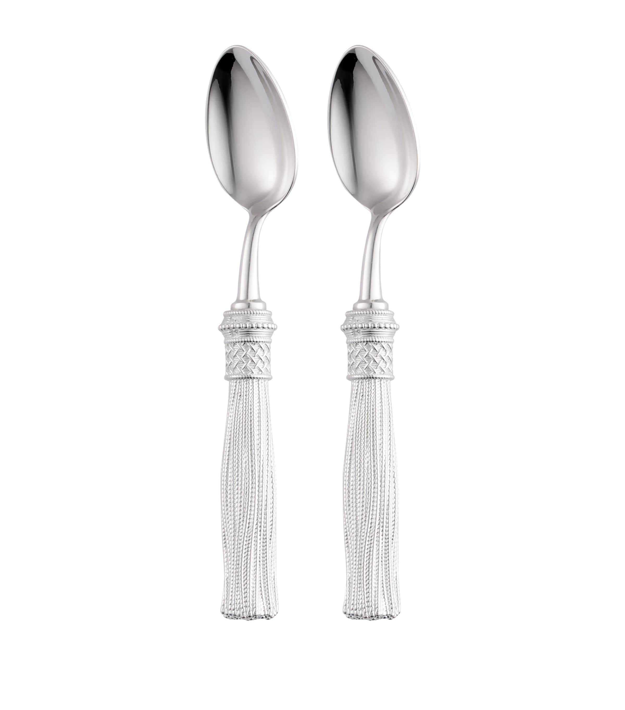 Christofle Pompon Silver-plated 2-piece Coffee Spoon Set In Metallic