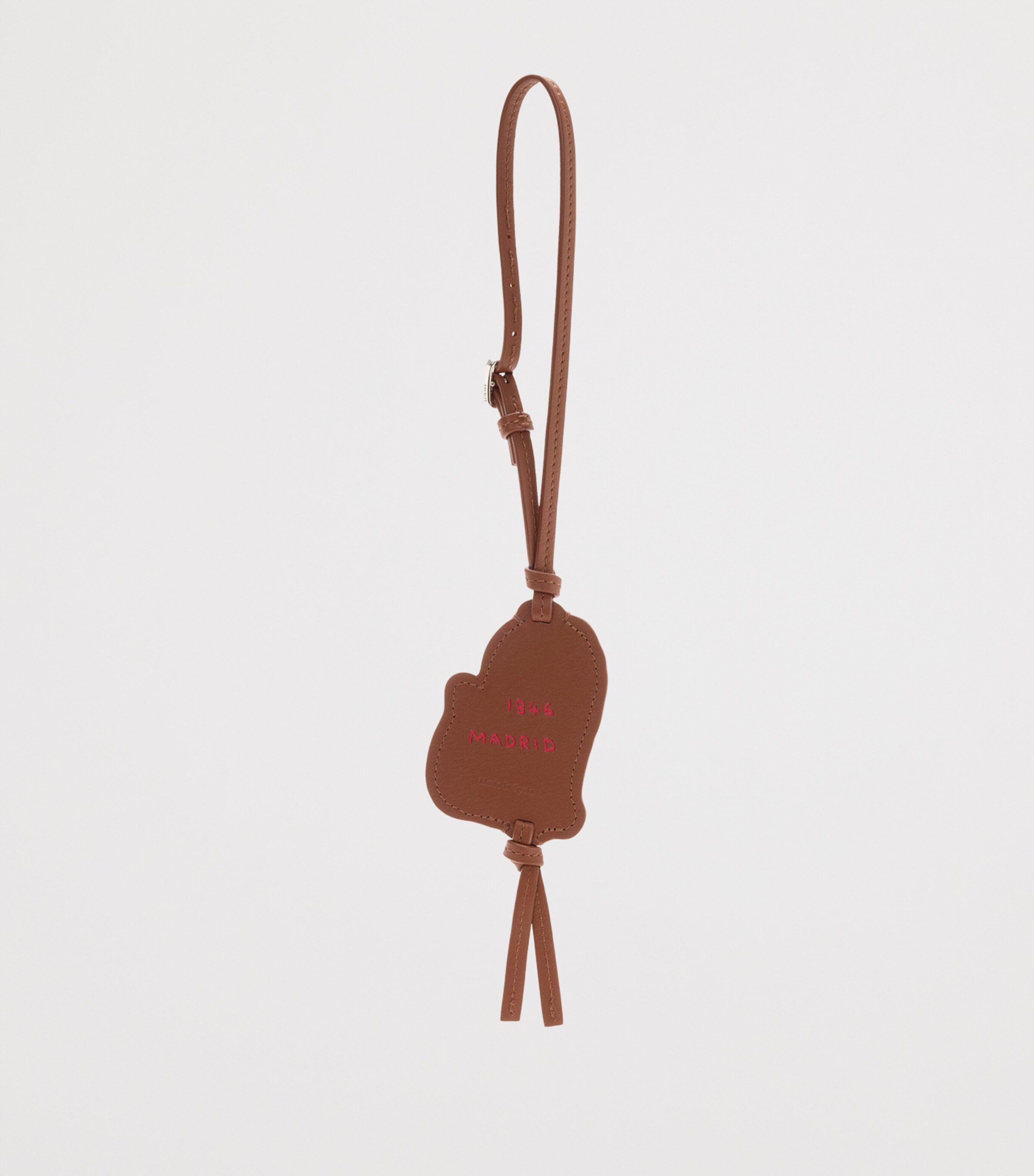 LOEWE Leather Tag Bag Charm Pecan/red Image 2