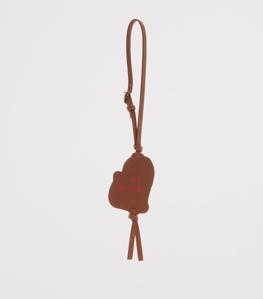 LOEWE Leather Tag Bag Charm Pecan/red Image 2