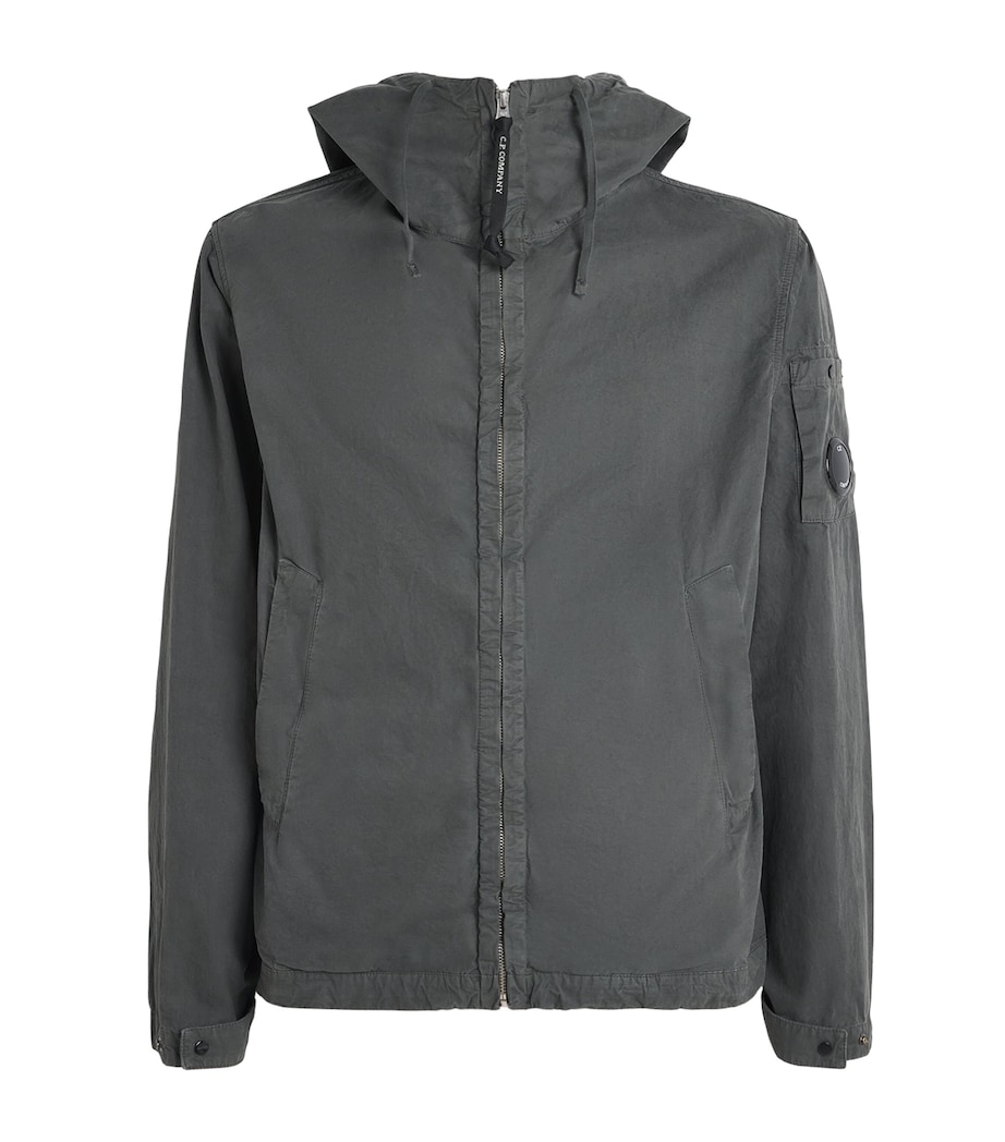C.P. Company Mens Cotton Poplin Hooded Lens Jacket Gunmetal Image 1