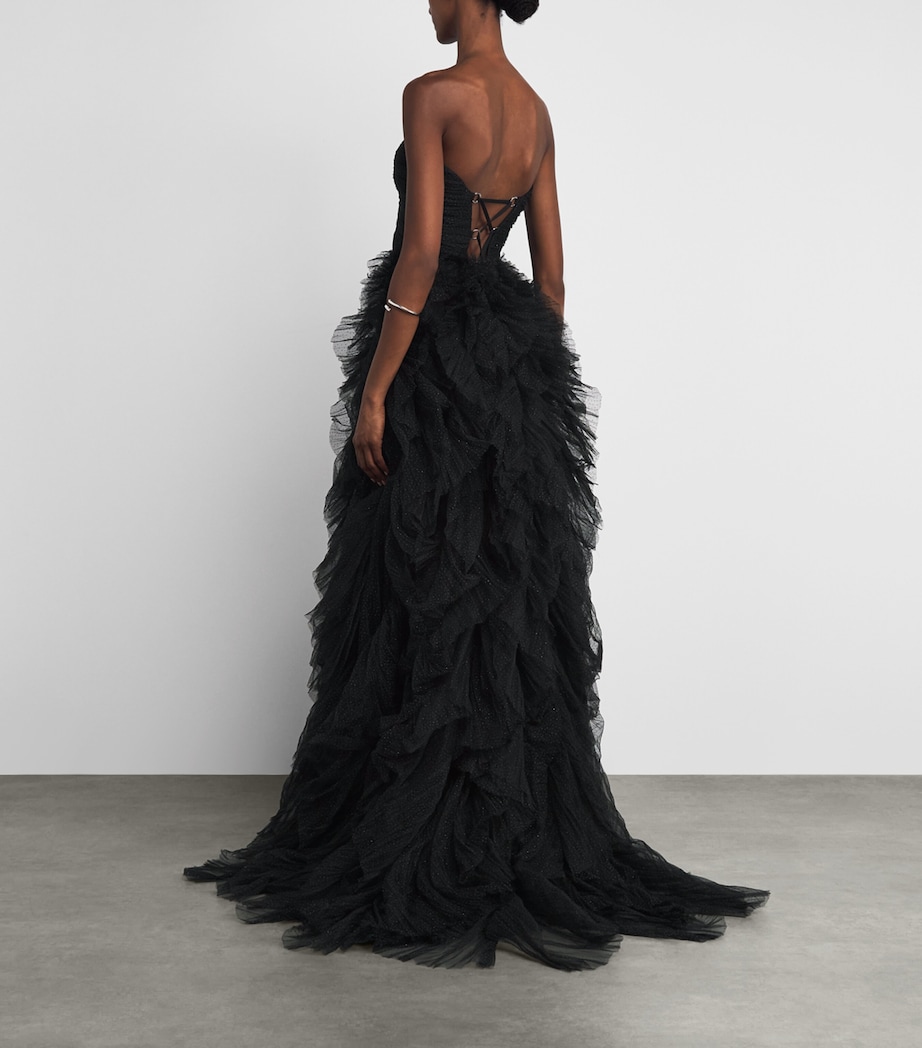 Maria Lucia Hohan Womens Tulle Coleen Gown Black Image 4