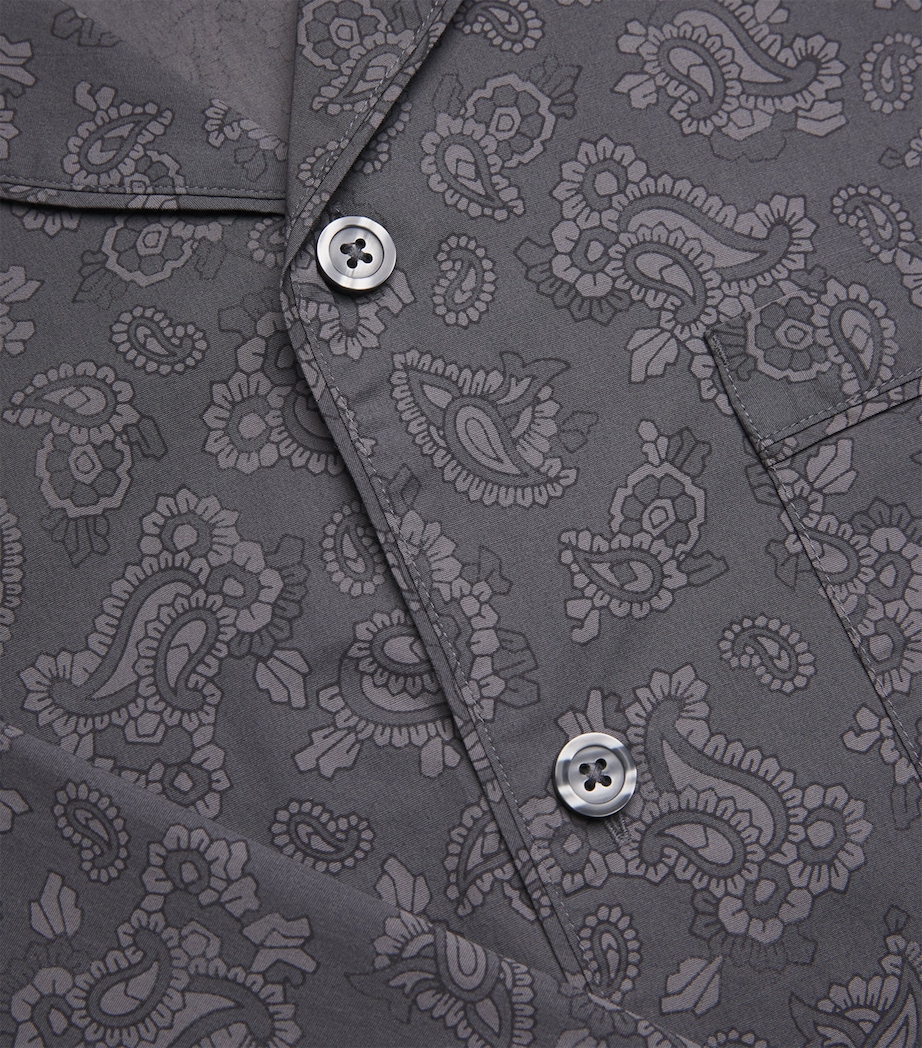 Cotton Poplin Pyjama Sleep Set ASH PAISLEY PRINT Image 5