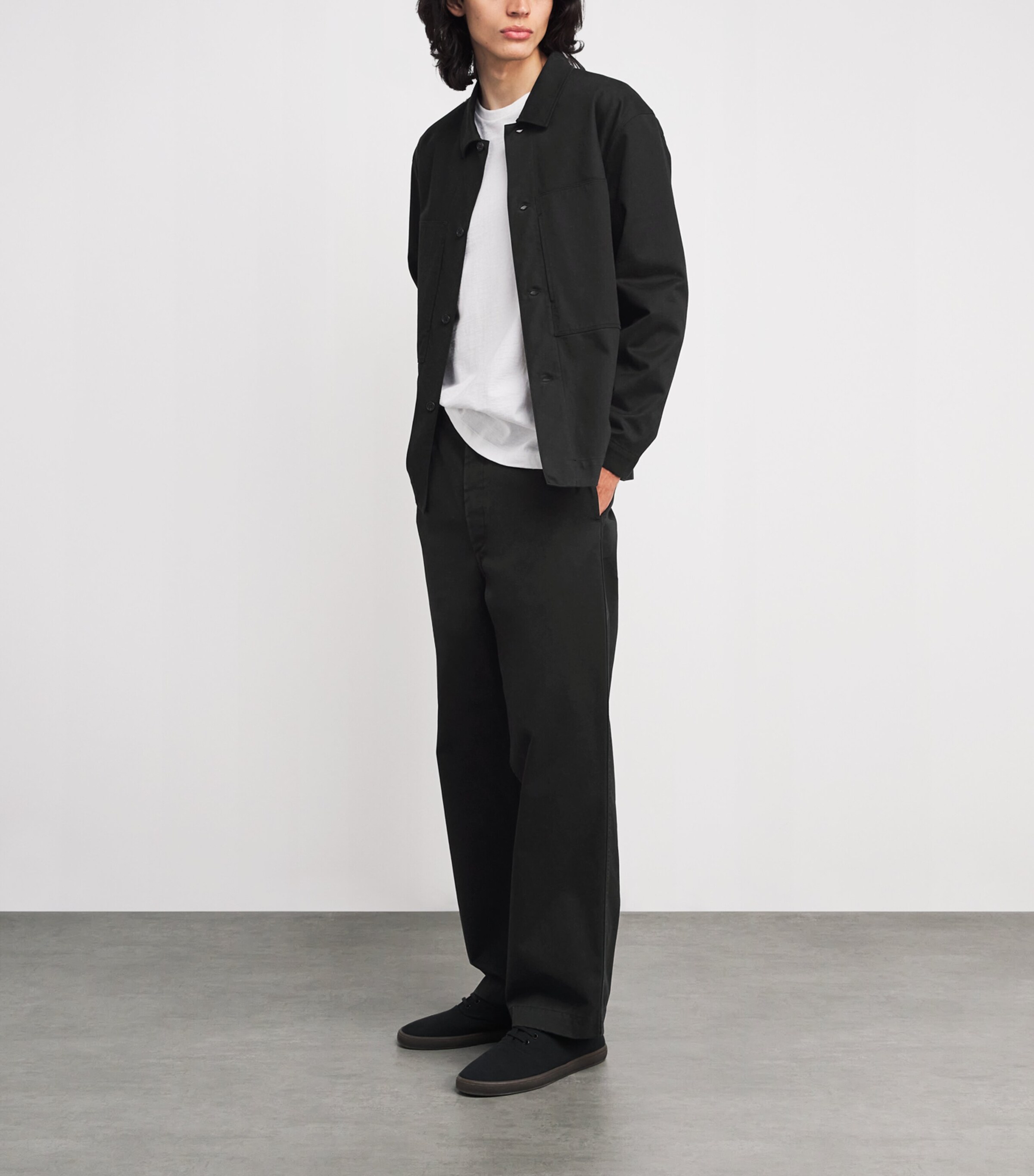 The Row Mens Time Cotton Trousers Black Image 2