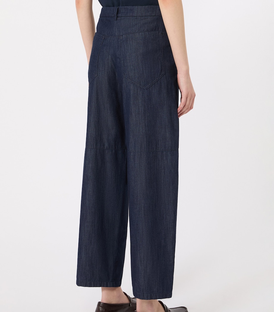 Max Mara Womens Cropped Barrel Jeans Midnightblue Image 4