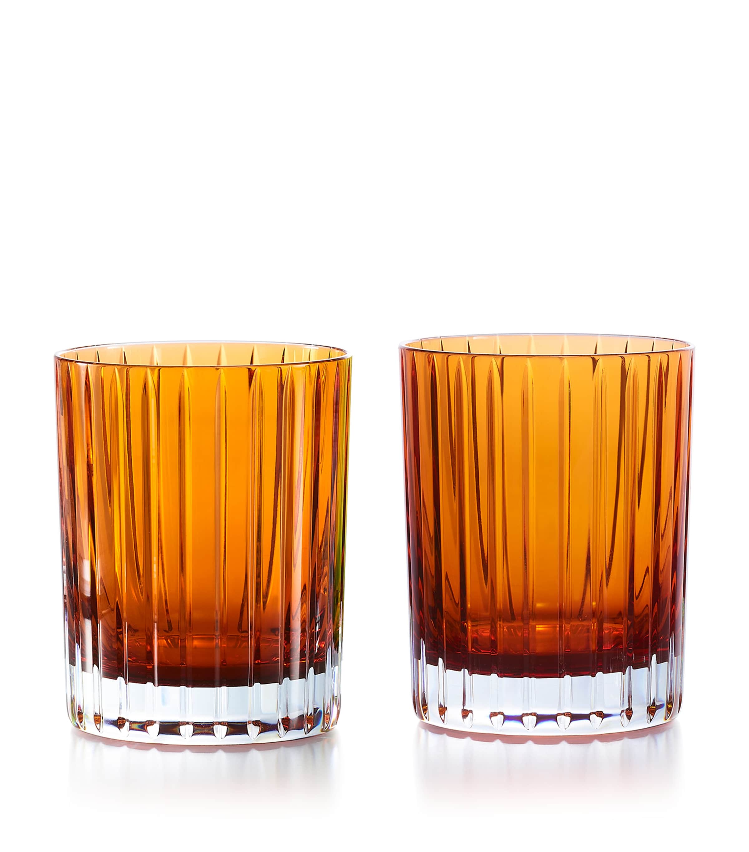 Baccarat Set Of 2 Large Harmonie Orange Tumblers In Clear