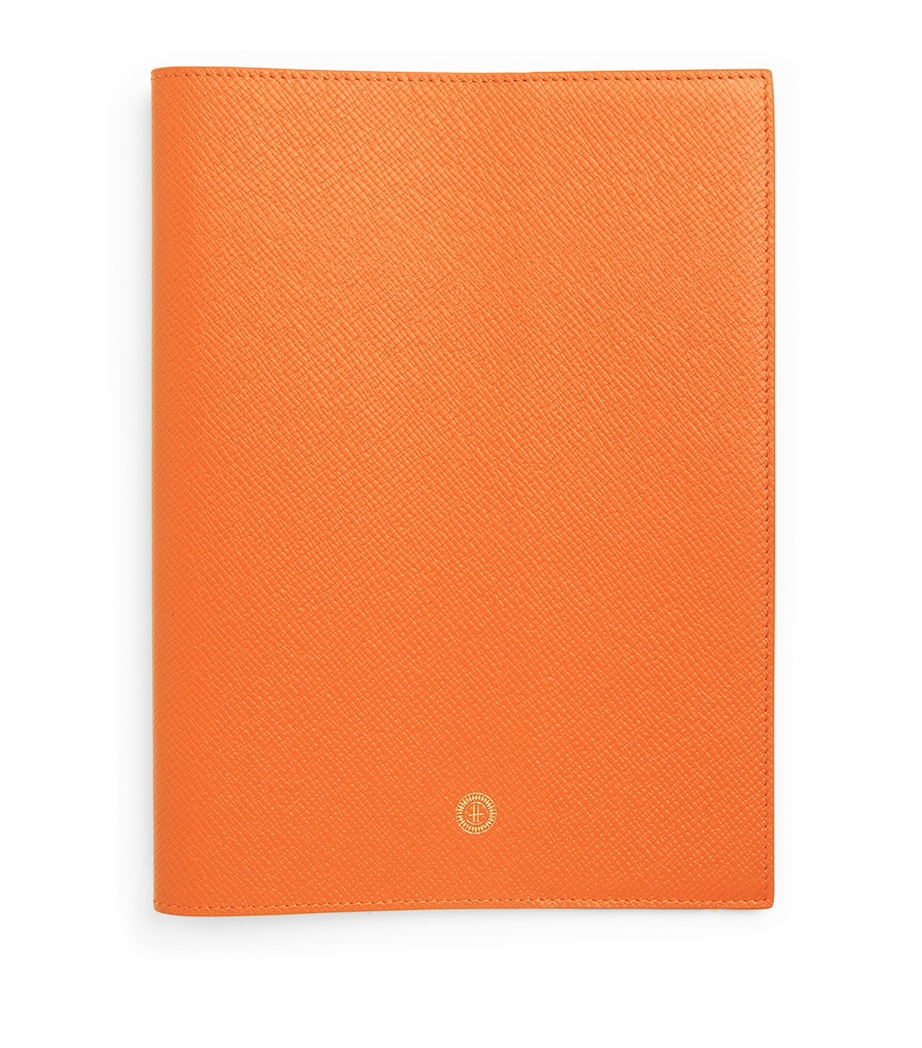 Harrods Leather Refillable Sleeve and Notepad Orange Image 1