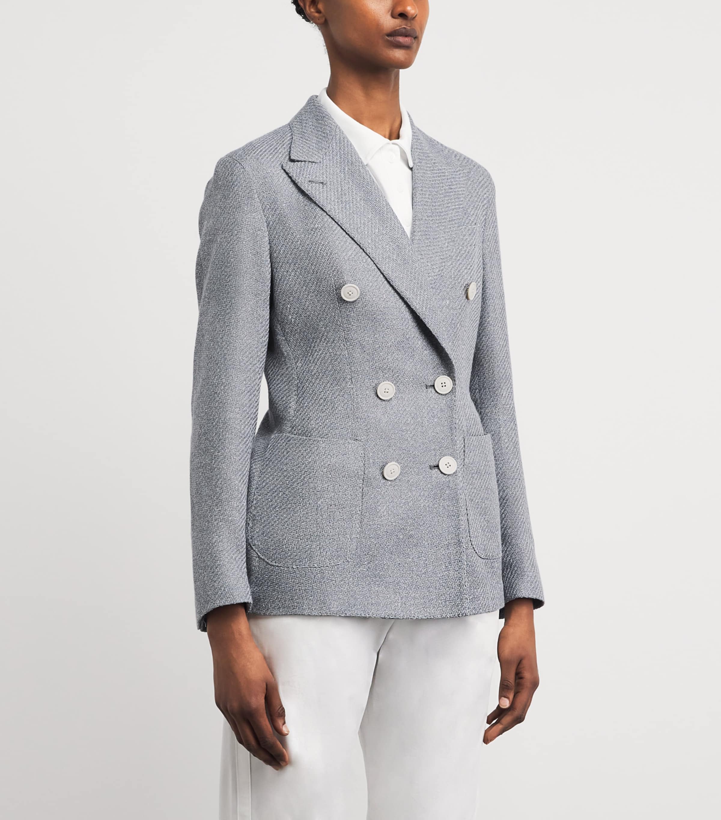 Eleventy Womens Double-Breasted Blazer Nuvola Image 4