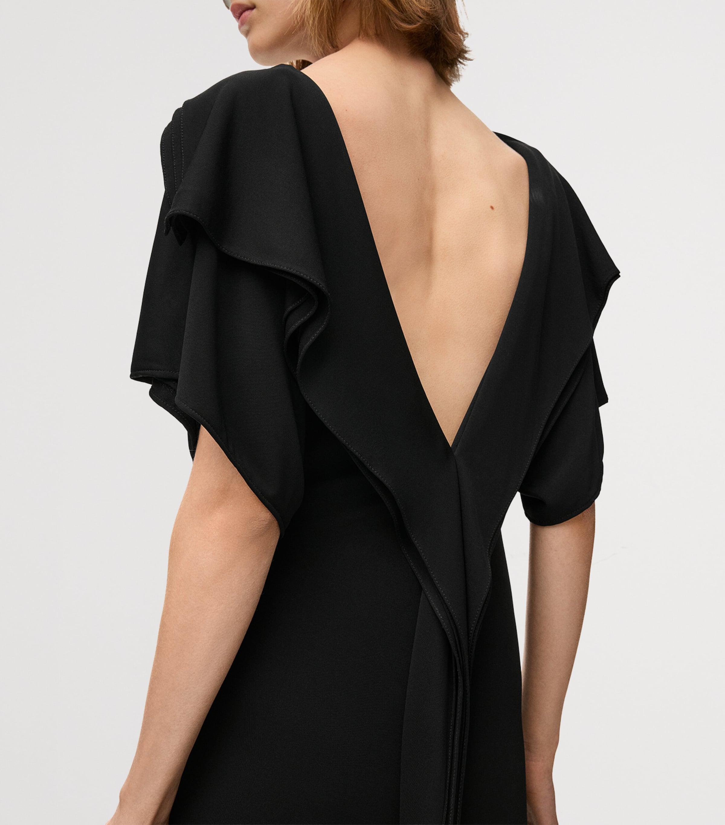 V-Back Midi Dress BLACK Image 4