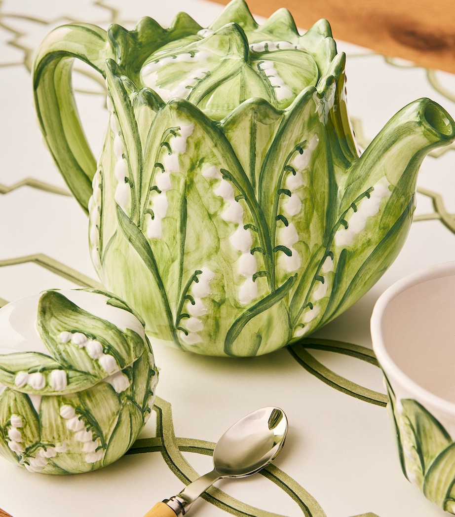 Lilly Of The Valley Teapot WHITE/GREEN Image 3