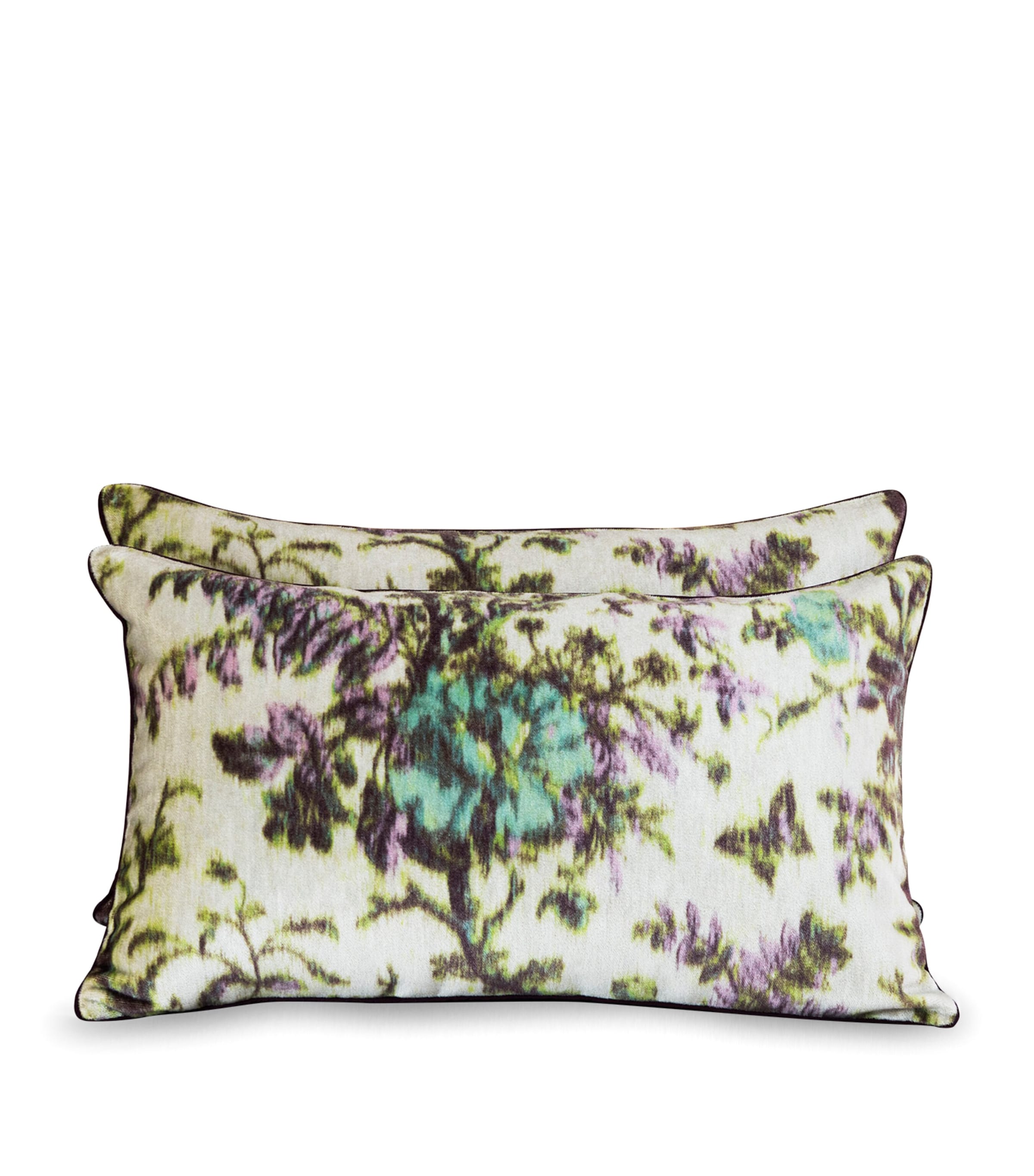 Frette Cotton-mohair-silk Botanic Velvet Cushion Cover In Purple