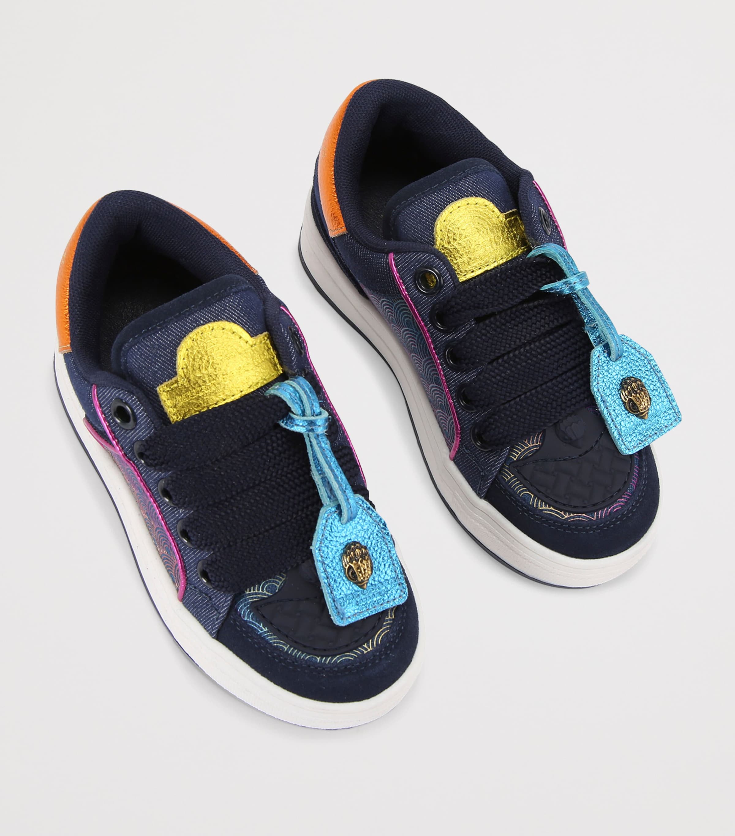 Kurt Geiger London Leather Southbank Tag Sneakers Denim Image 4