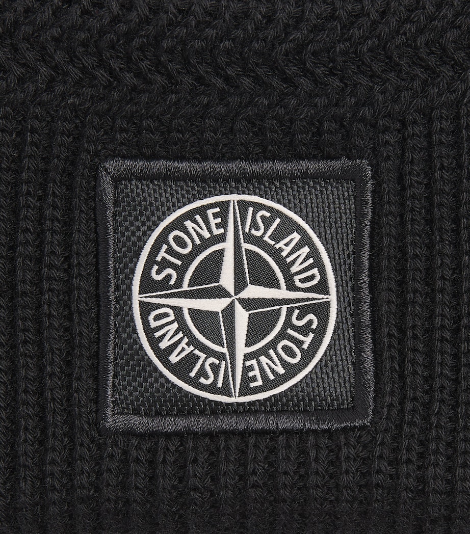 Stone Island Organic Cotton Logo Beanie Image 4