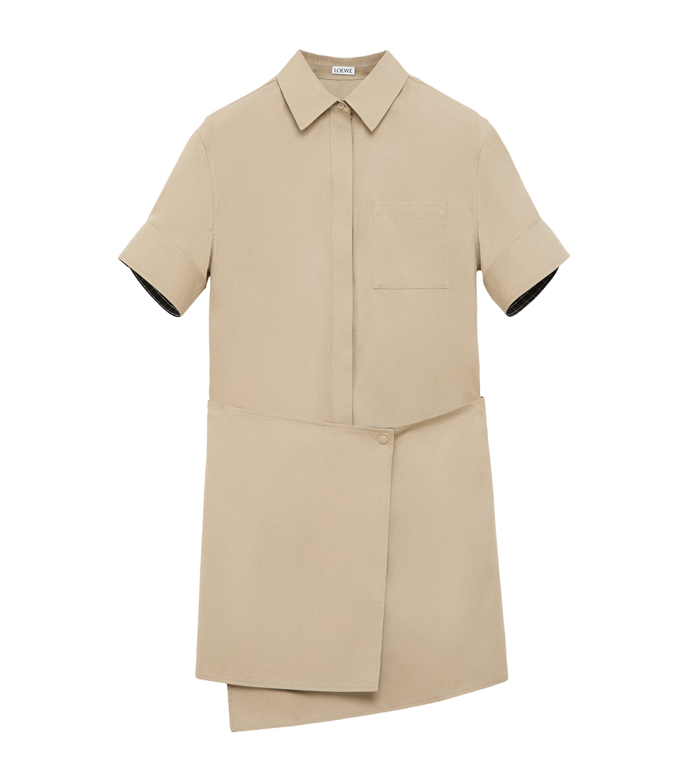 LOEWE Beige Cotton-Silk Midi Shirt Dress | Harrods US