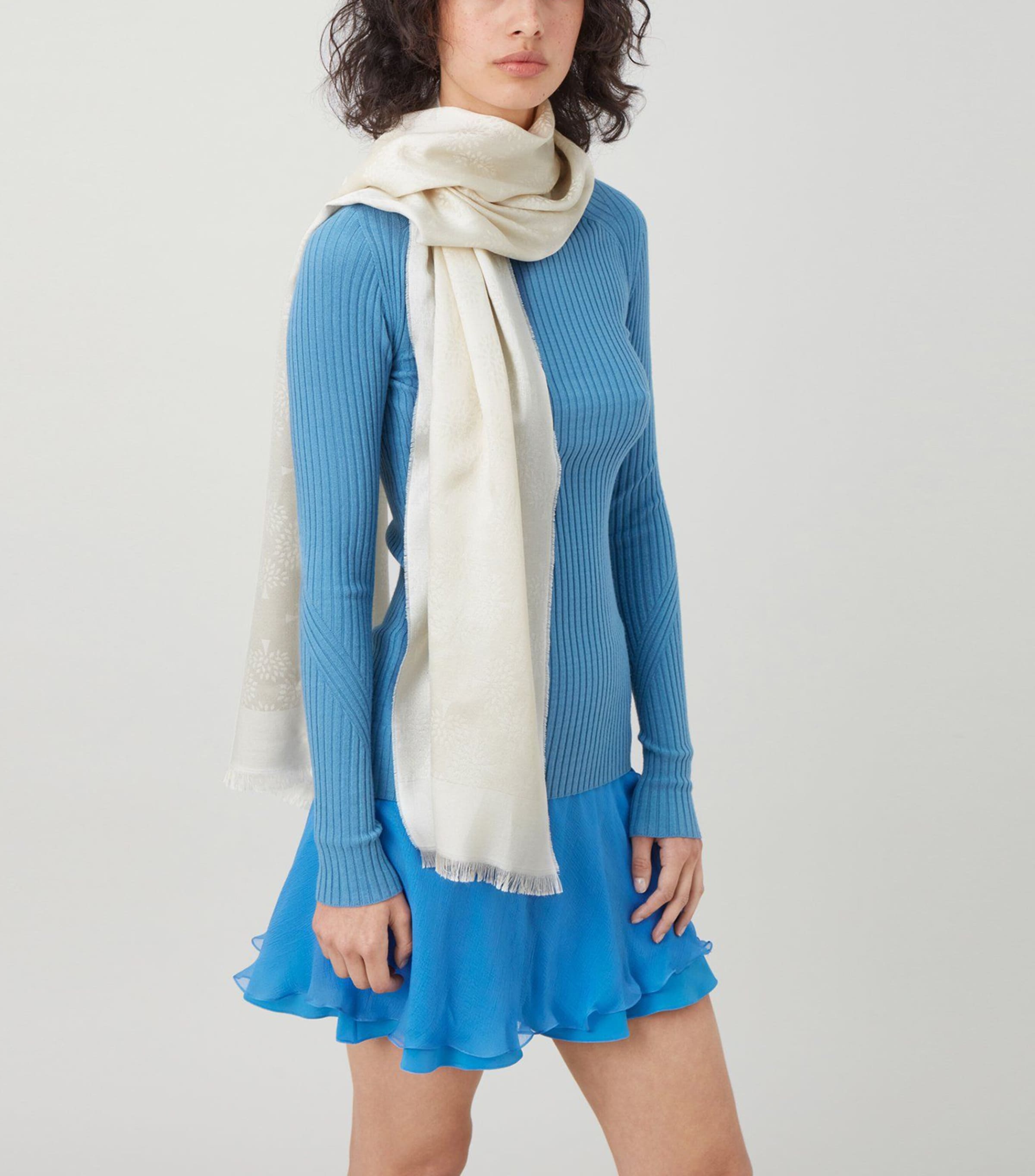 Mulberry Silk-Organic Cotton Tree Scarf Cream Image 2
