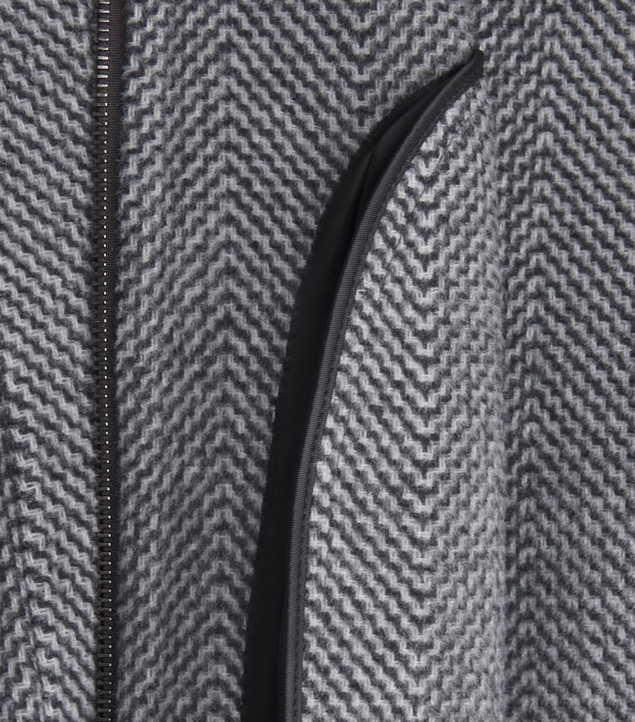 Virgin Wool Herringbone Gustave Bomber Jacket IVORY/SMOKE Image 5