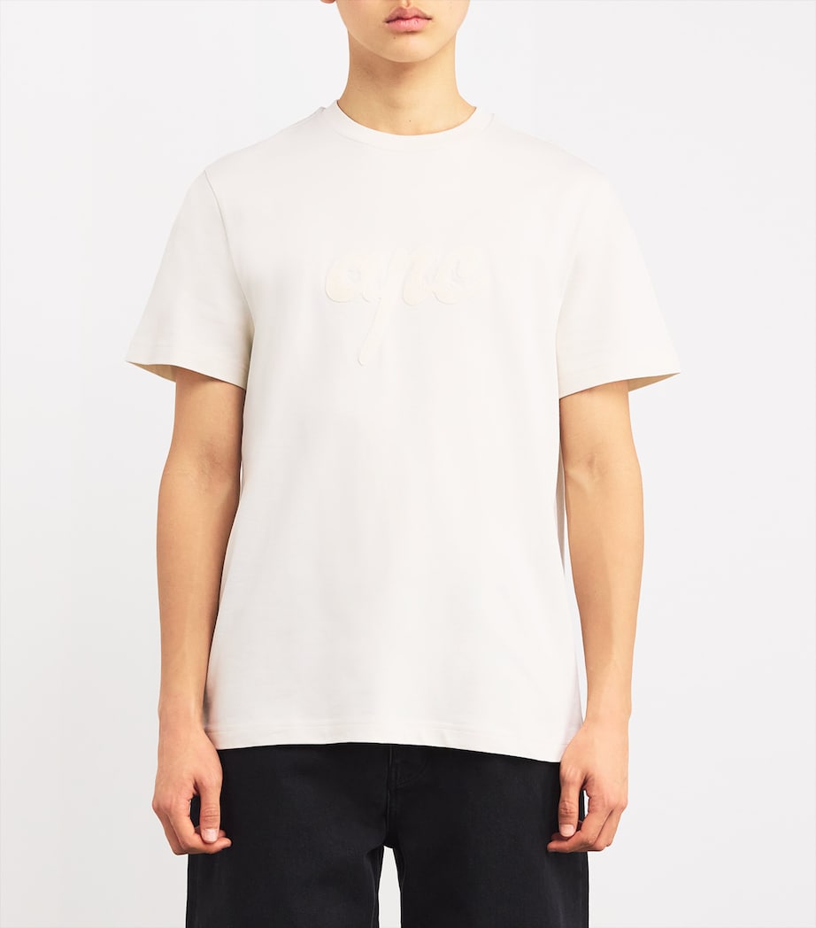 A.P.C. Mens Cotton Logo T-Shirt Aae Mastic Image 3