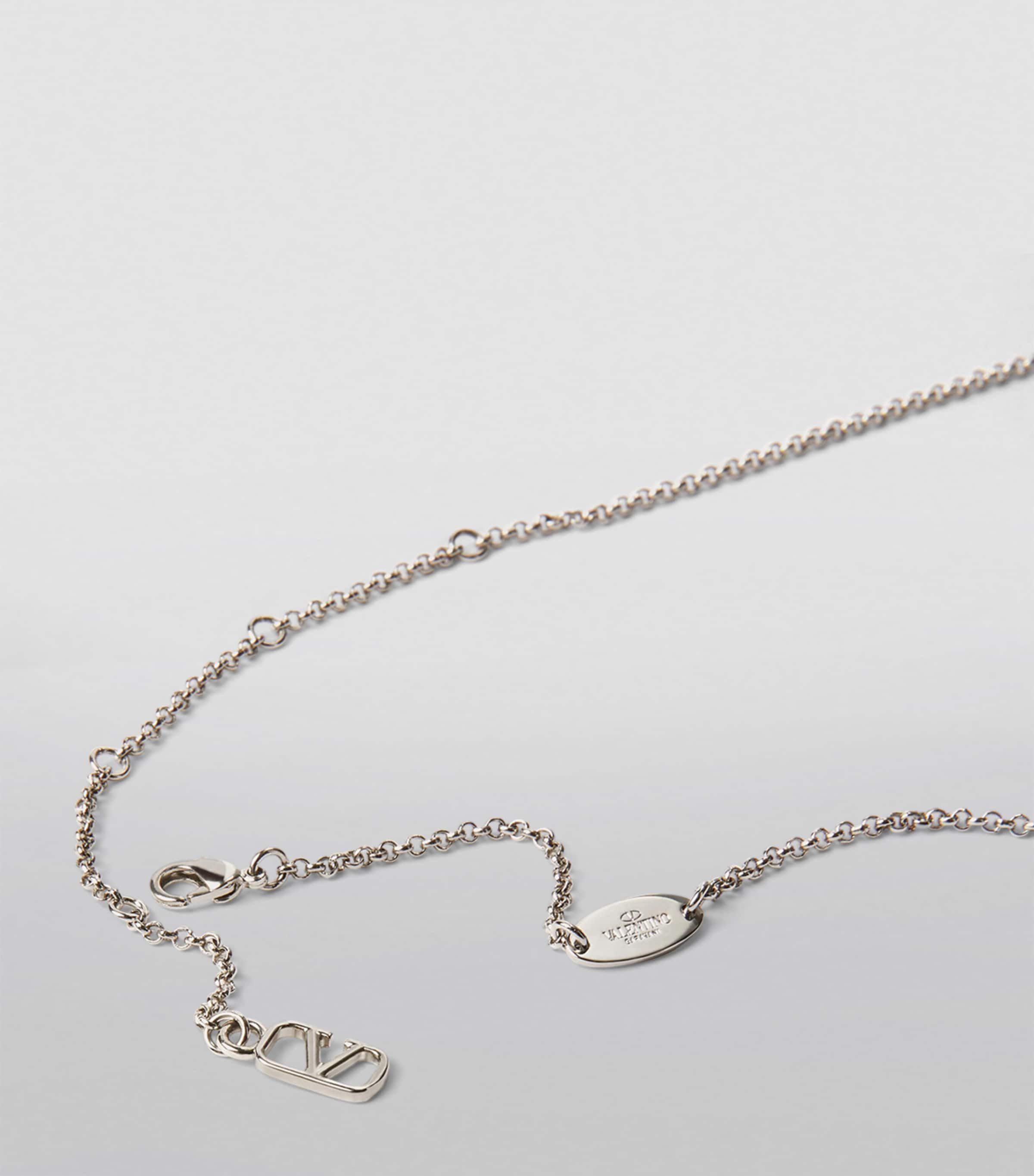 Crystal-Embellished VLogo Necklace 68S Image 2